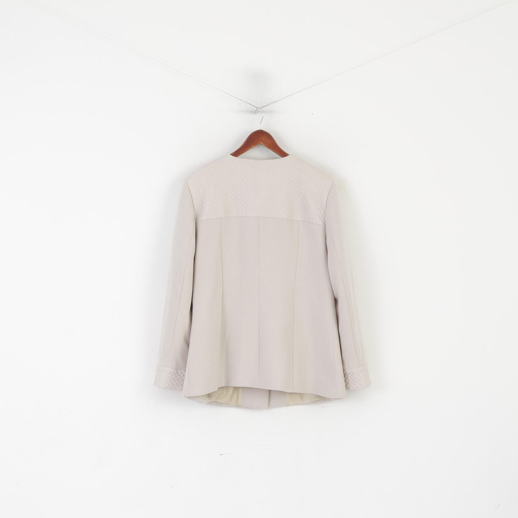 J&amp;E Necessary Femmes 44 XL Veste Beige Laine Classique Simple Boutonnage Haut Décontracté