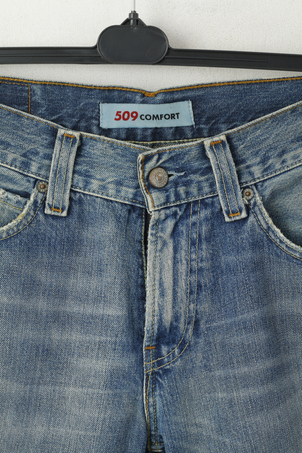 Levi's Men 31 Jeans Pantalon Bleu Marine Denim Coton 509 Confort Pantalon Droit