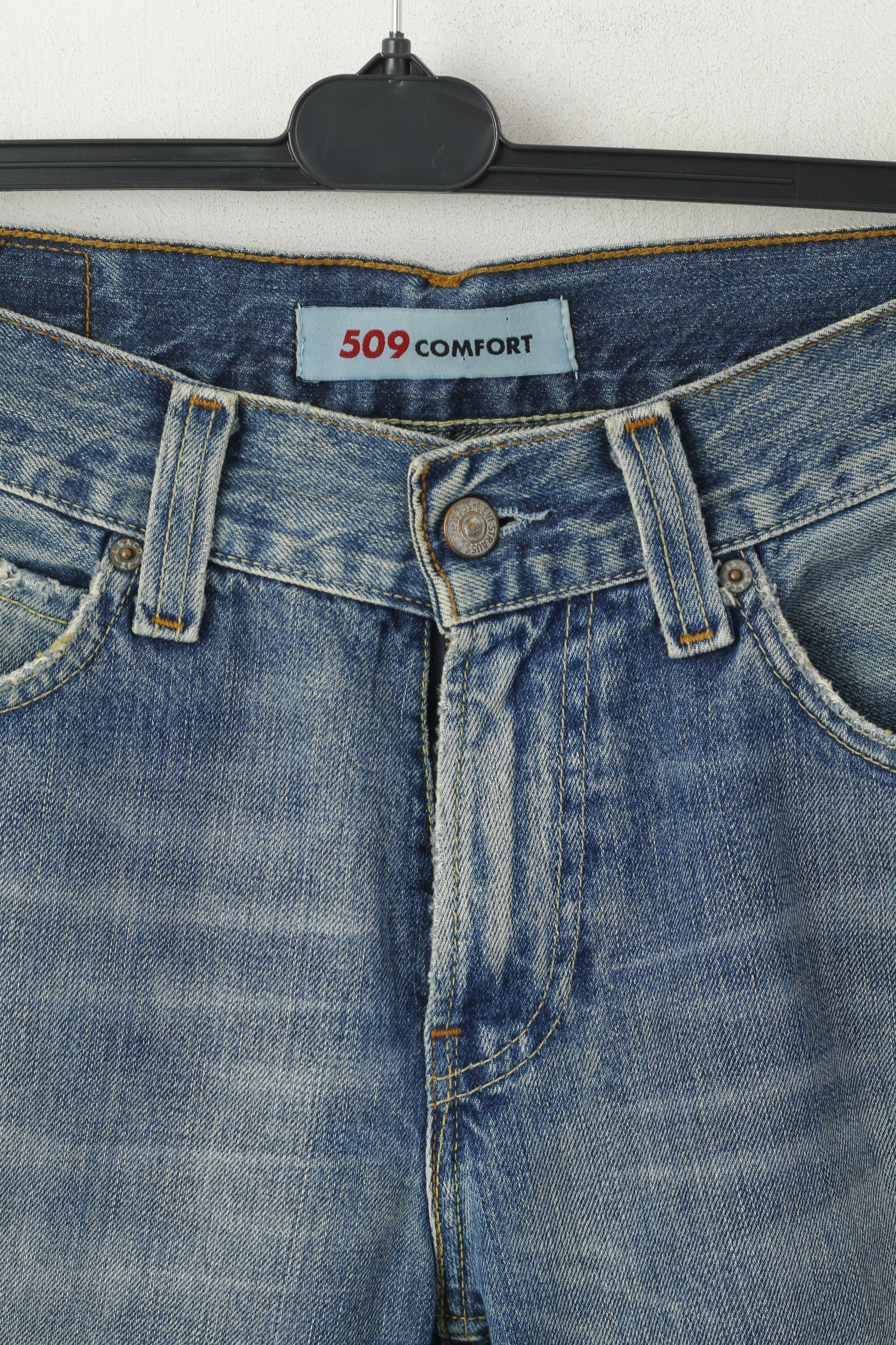 Levi's Men 31 Jeans Pantalon Bleu Marine Denim Coton 509 Confort Pantalon Droit