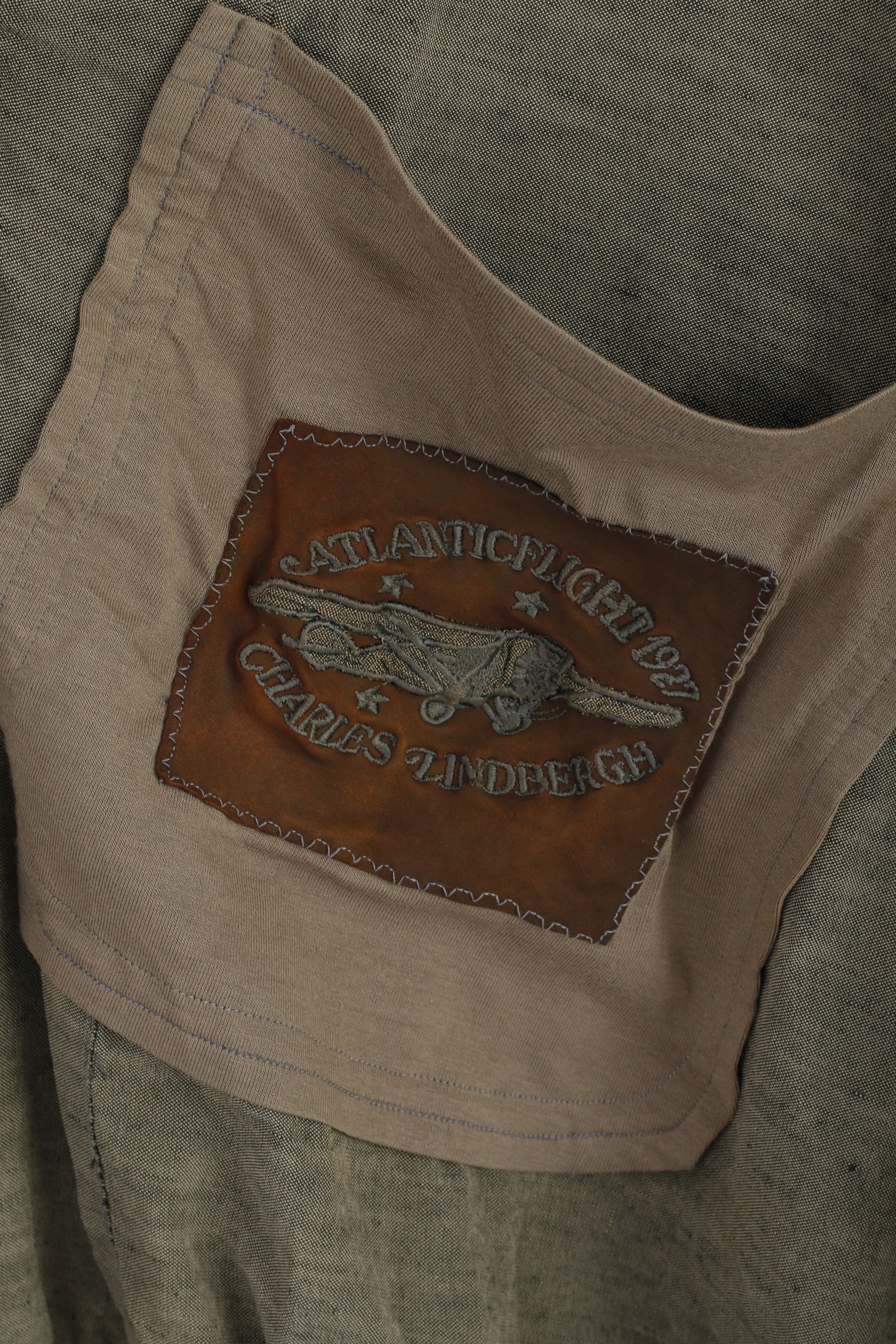 Francois Martin Men 52 M Pullover Jacket Atlantic Flight 1927 Charles Lindbergh Aviator Linen Top