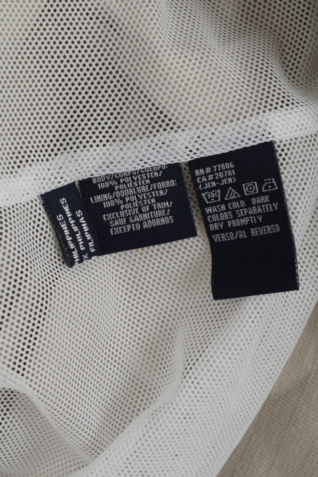 Hilfiger Athletics Men XL Pullover Jacket Beige V Neck Blouse Sport Mesh Lined Active Top