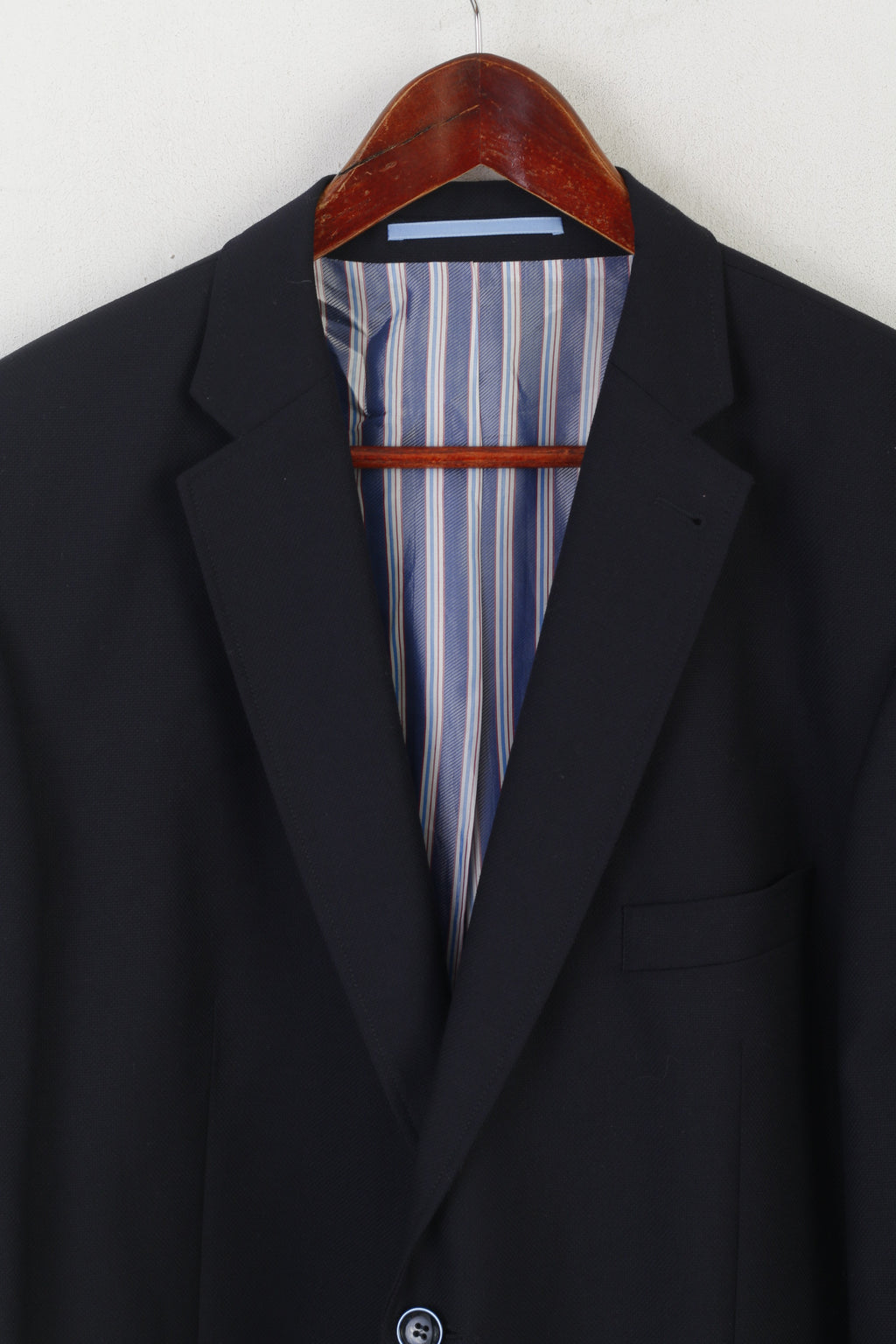 Roy Robson Men 27 42 Blazer Navy Wool Woven in Italy Angelico Single Breasted Jacket