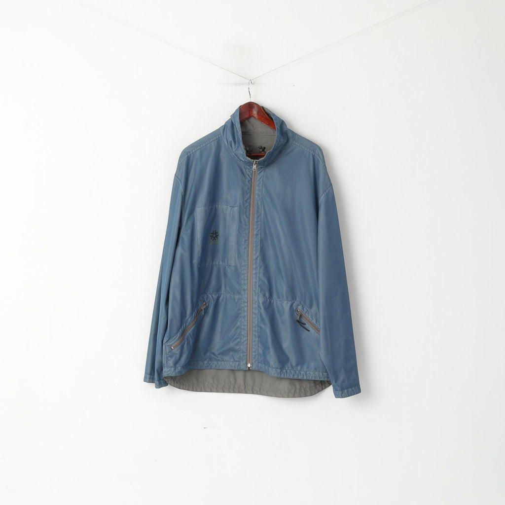 Calvin Klein Jeans Men XL Jacket Blue Grey Double-Sided Lightwieght Sport Zip Up Top
