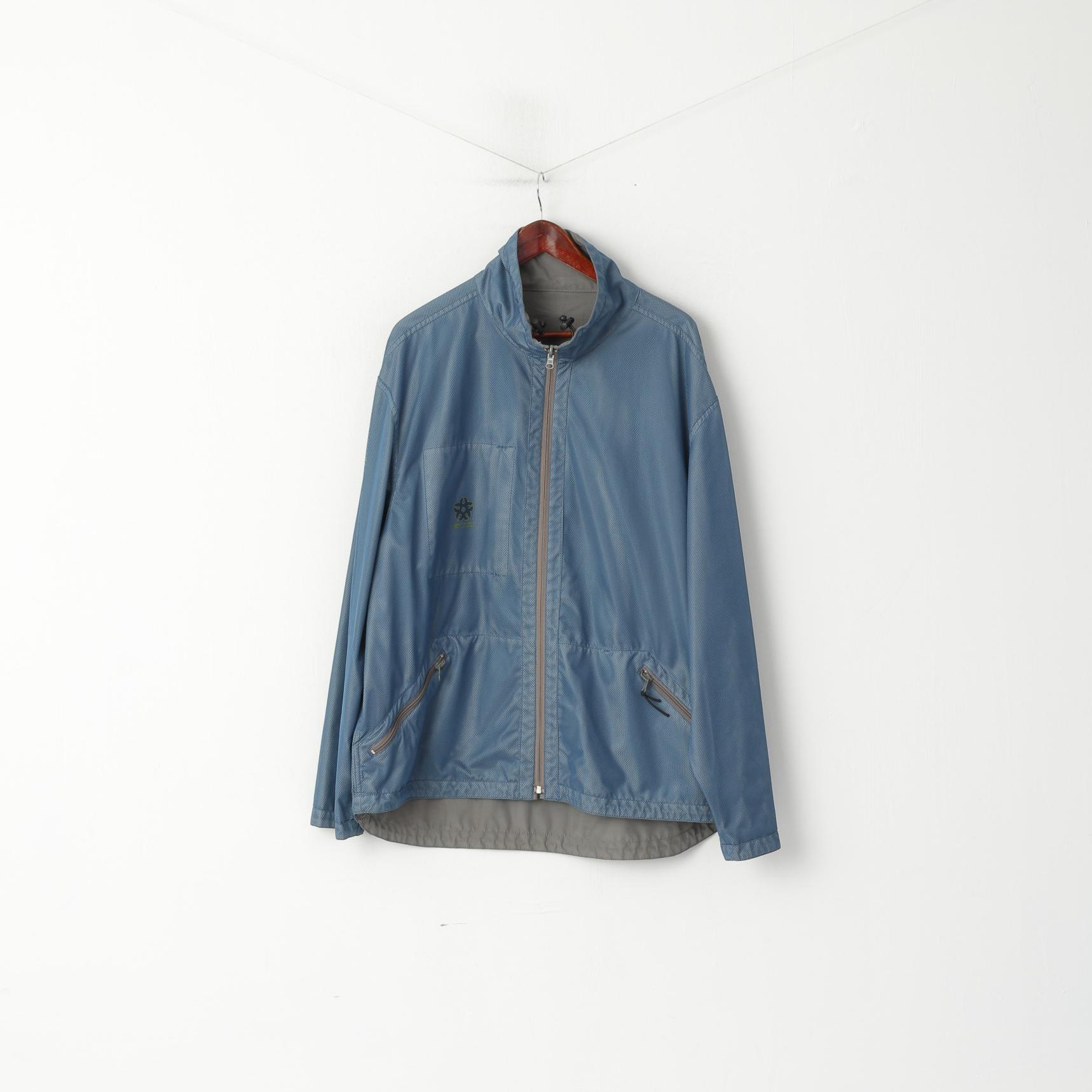 Calvin Klein Jeans Men XL Jacket Blue Grey Double-Sided Lightwieght Sport Zip Up Top