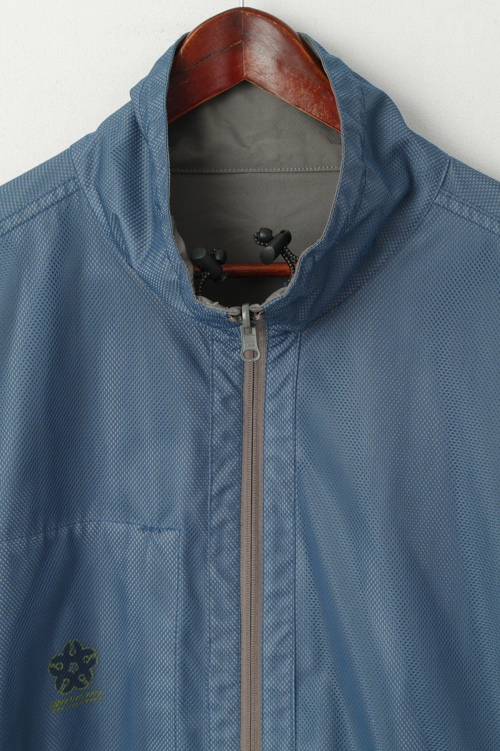 Calvin Klein Jeans Men XL Jacket Blue Grey Double-Sided Lightwieght Sport Zip Up Top