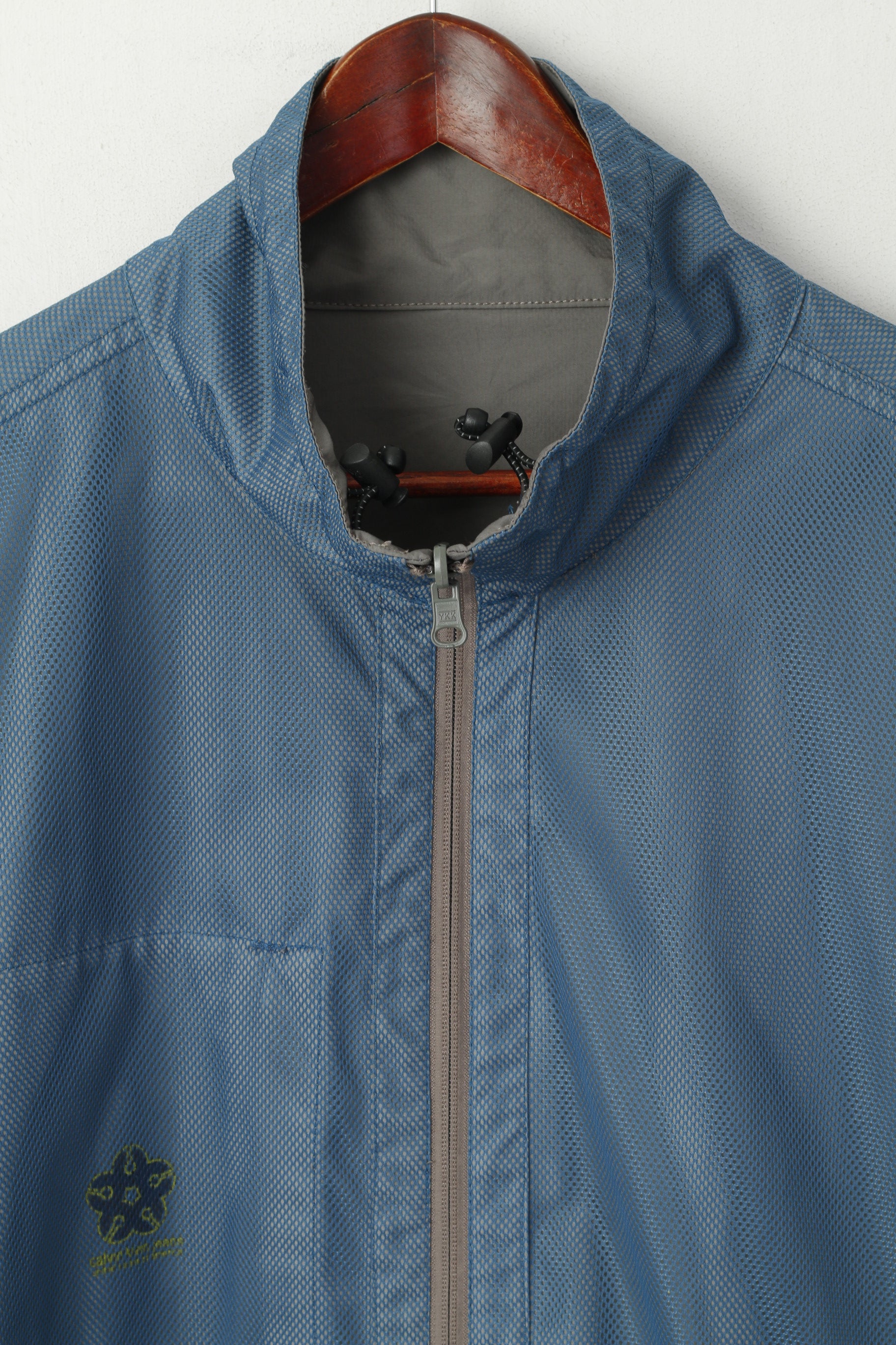 Calvin Klein Jeans Men XL Jacket Blue Grey Double-Sided Lightwieght Sport Zip Up Top
