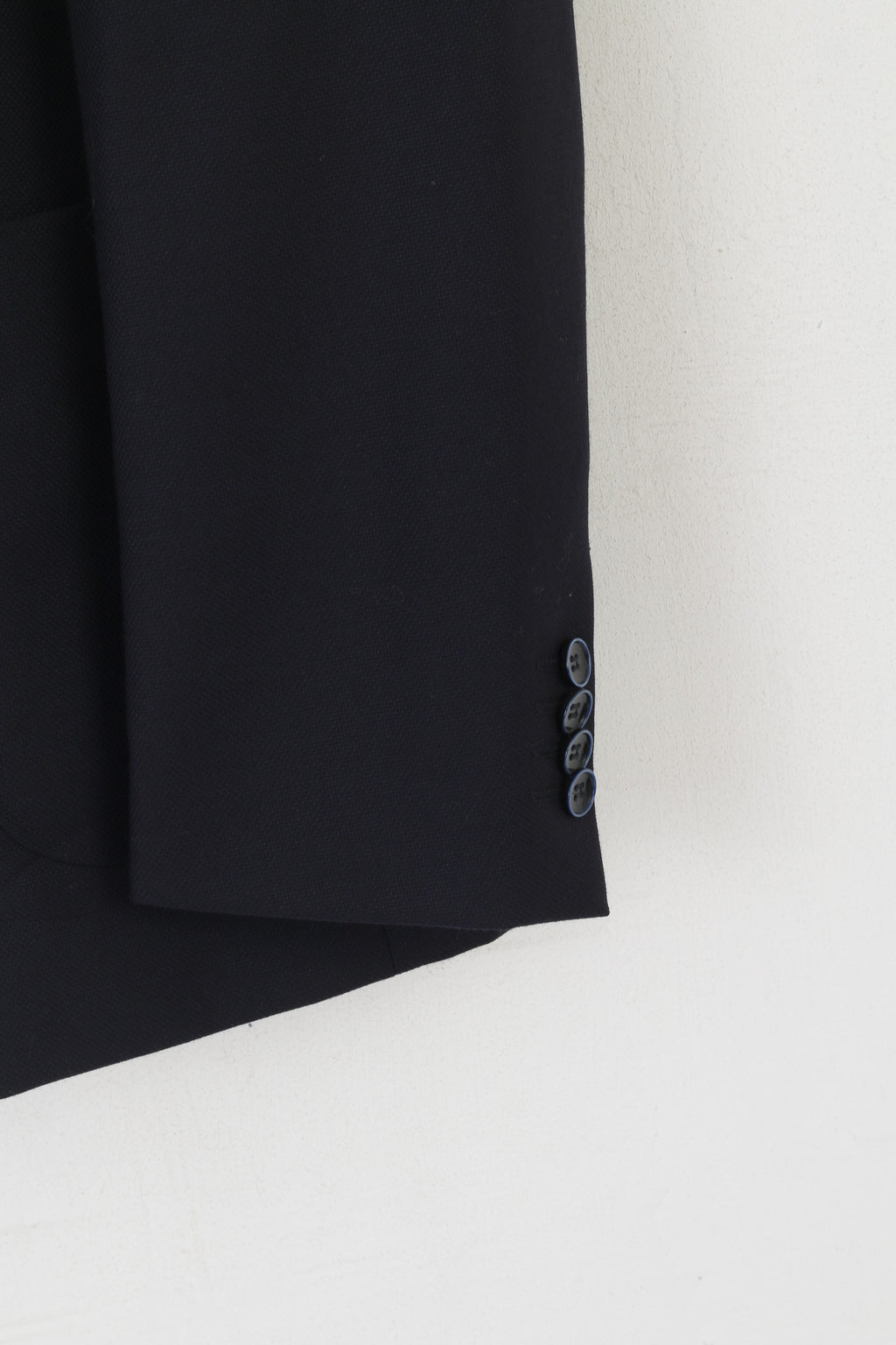 Roy Robson Men 27 42 Blazer Navy Wool Woven in Italy Angelico Single Breasted Jacket