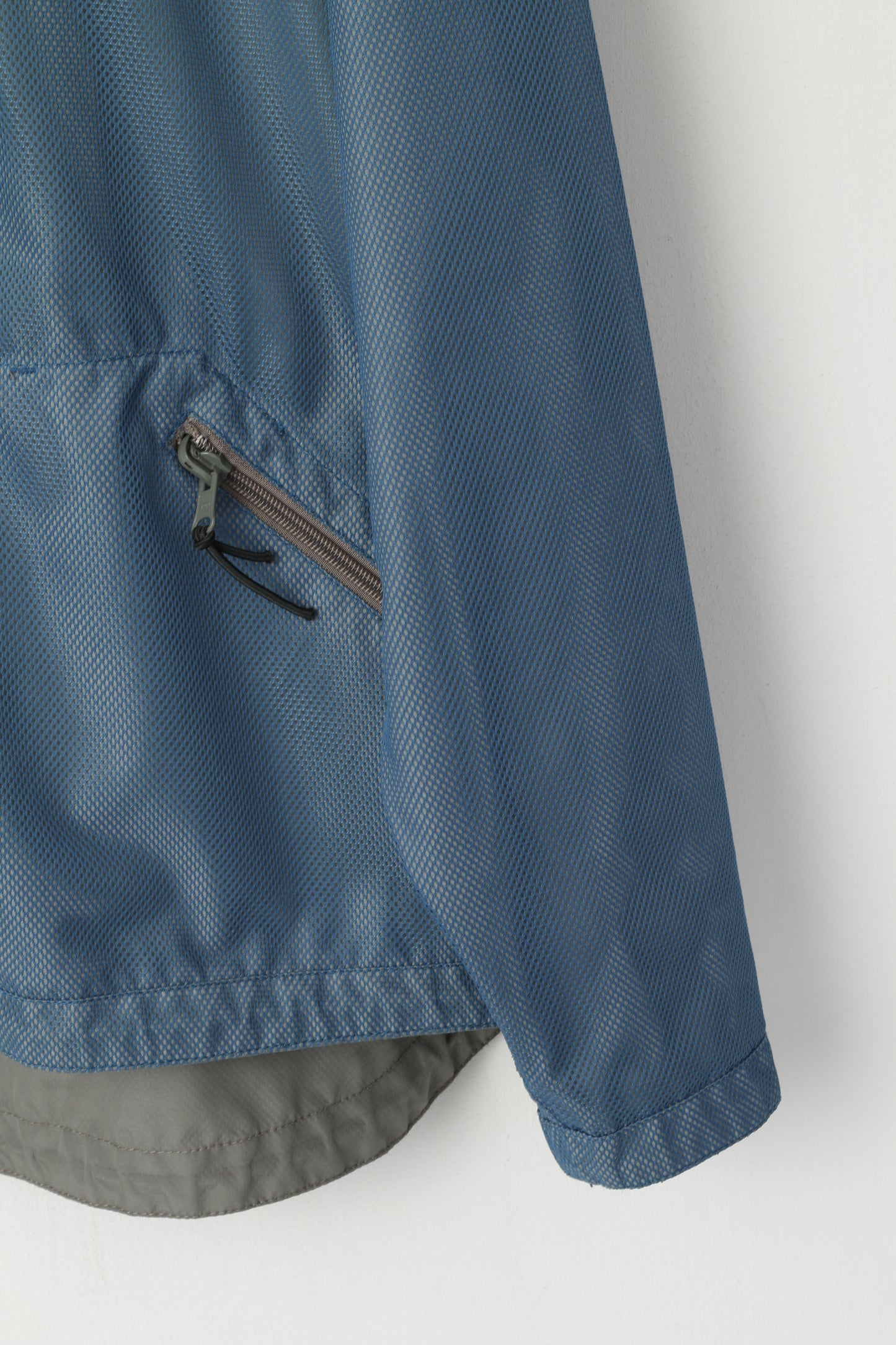 Calvin Klein Jeans Hommes XL Veste Bleu Gris Double Face Lightwieght Sport Zip Up Top