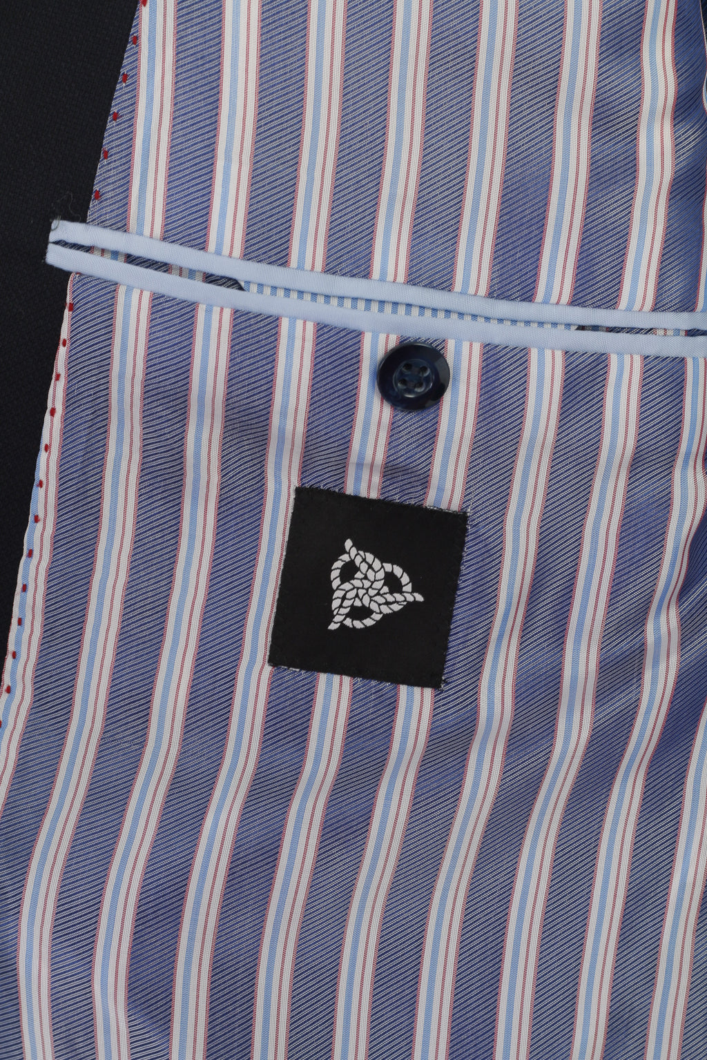 Roy Robson Men 27 42 Blazer Navy Wool Woven in Italy Angelico Single Breasted Jacket