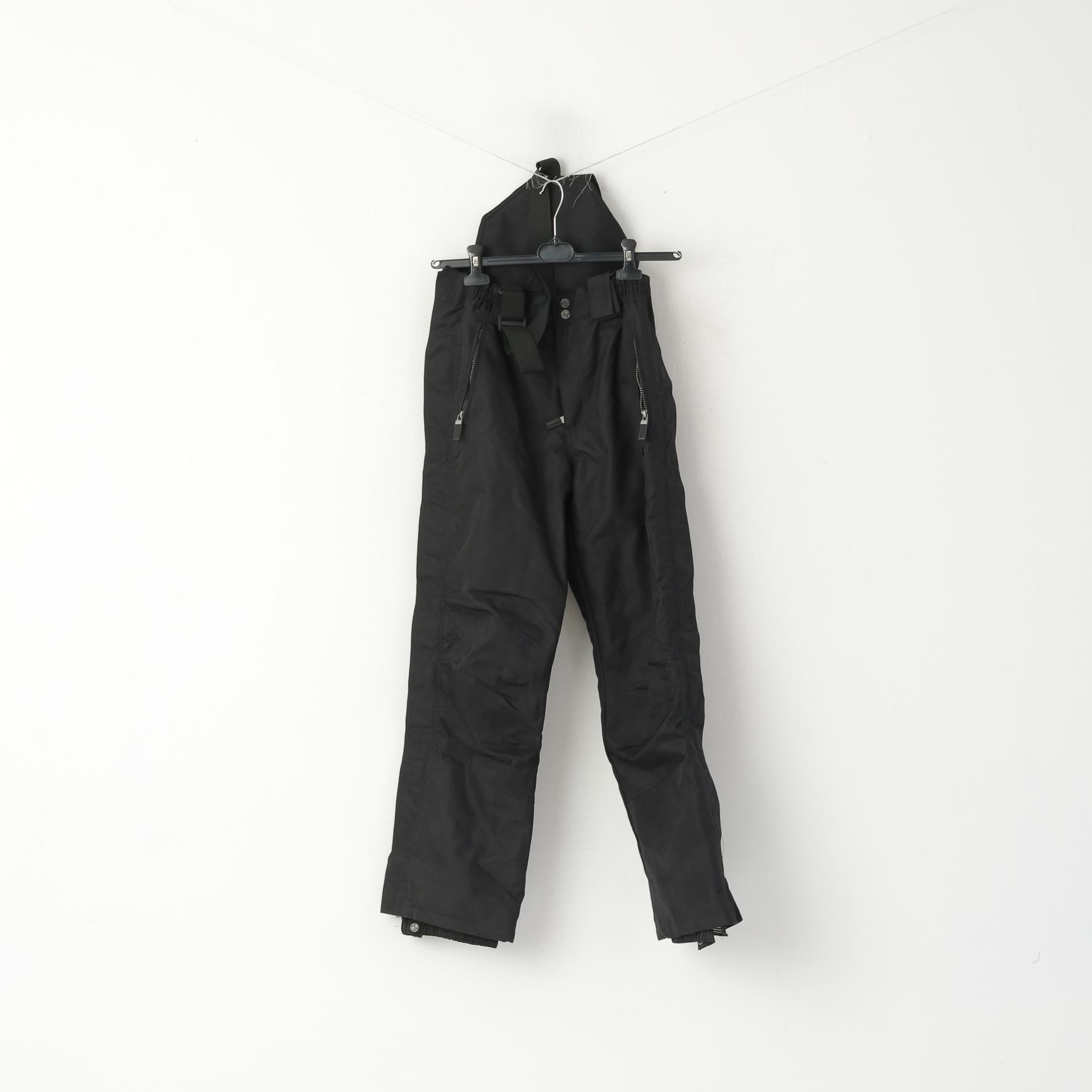 Stuf Women 36 S Ski Trousers Black Bibs Nylon Waterproof Snowboarding Pants