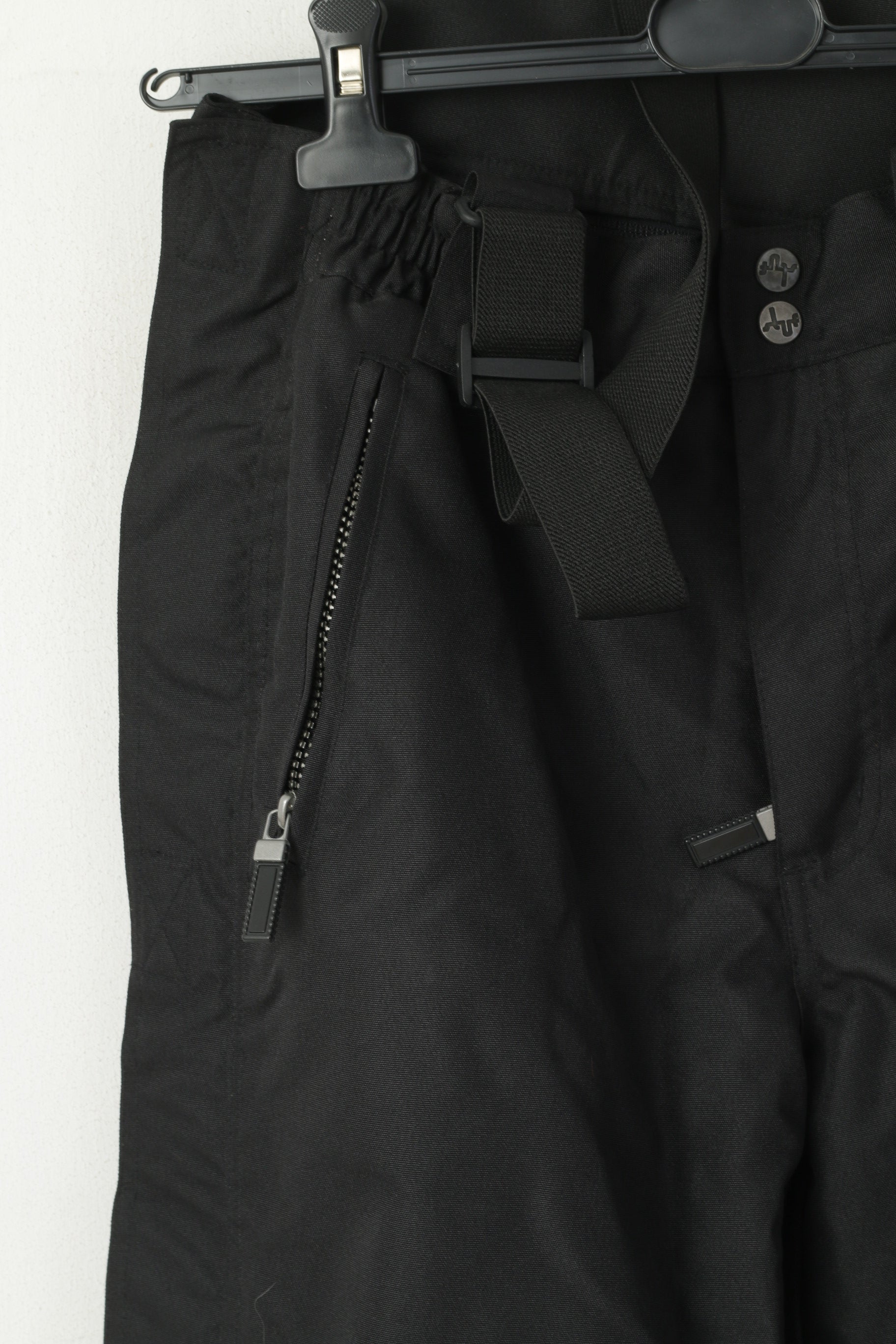 Stuf Women 36 S Ski Trousers Black Bibs Nylon Waterproof Snowboarding Pants