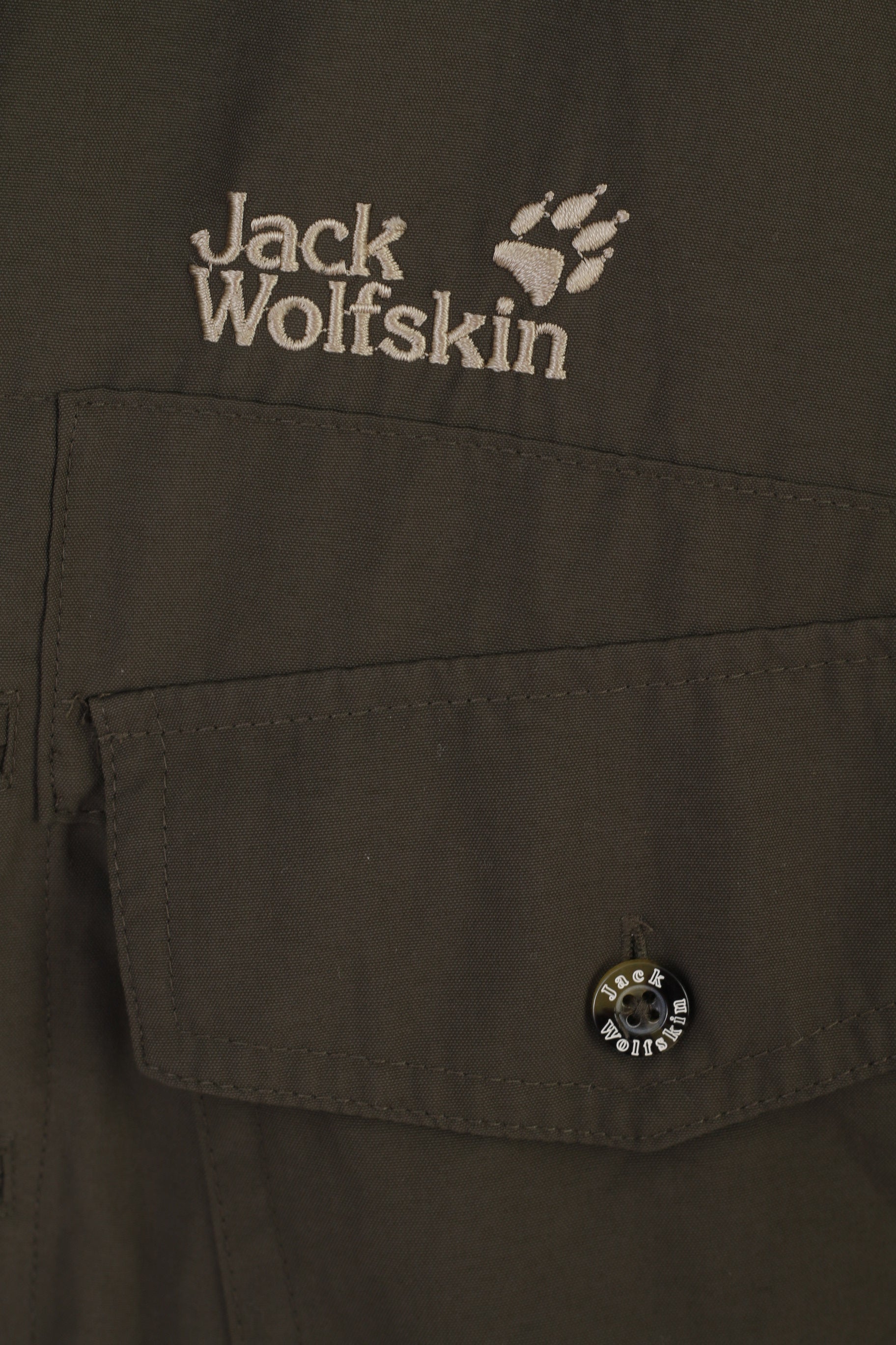 Jack Wolfskin Travel Men L Casual Shirt Green Nylon Outdoor Long Sleeve Top