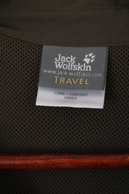 Jack Wolfskin Travel Men L Casual Shirt Green Nylon Outdoor Long Sleeve Top