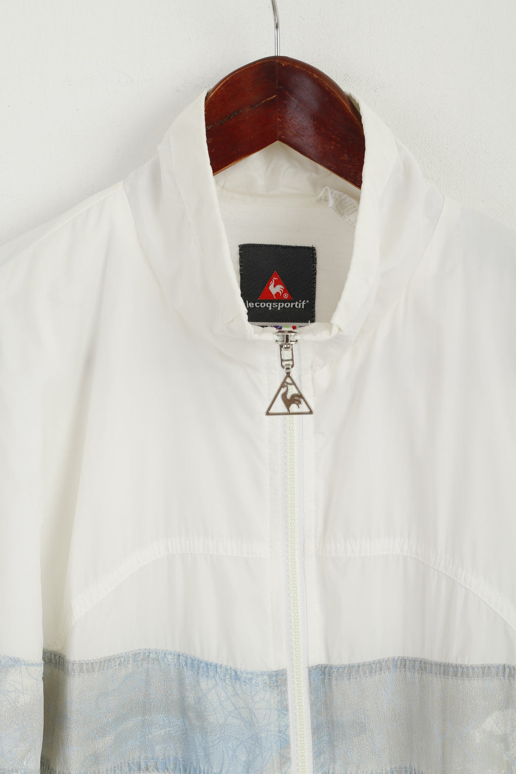 Le Coq Sportif Femmes 10 38 S Veste De Survêtement Crème Vintage Nylon Zip Up Festival Top