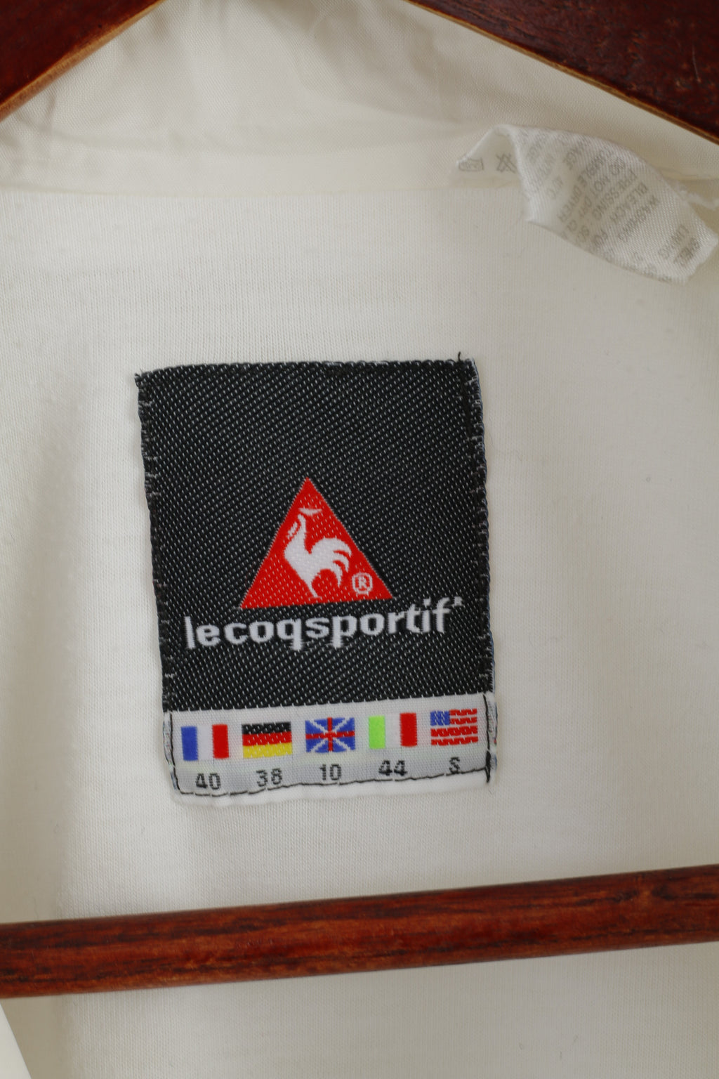 Le Coq Sportif Femmes 10 38 S Veste De Survêtement Crème Vintage Nylon Zip Up Festival Top