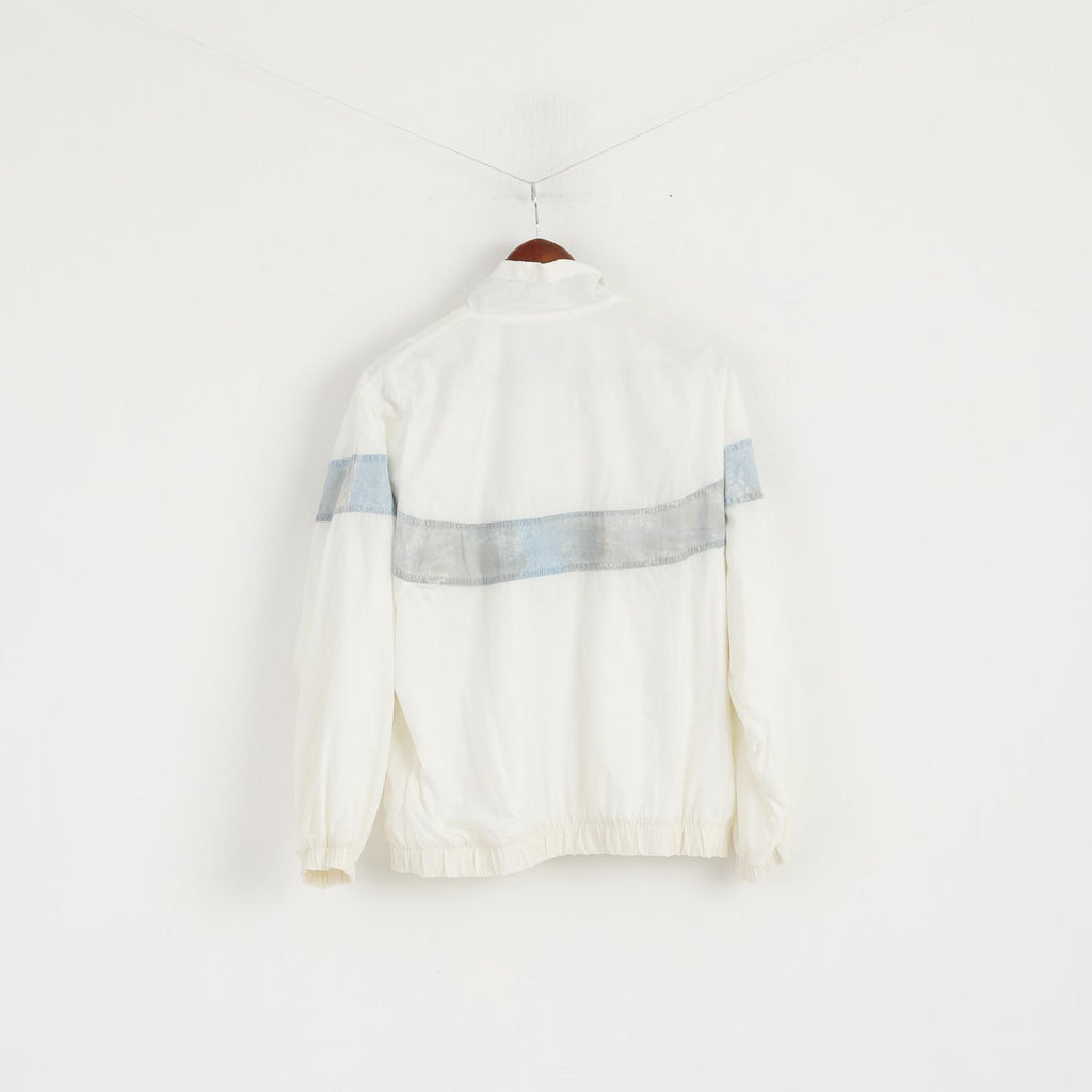 Le Coq Sportif Femmes 10 38 S Veste De Survêtement Crème Vintage Nylon Zip Up Festival Top