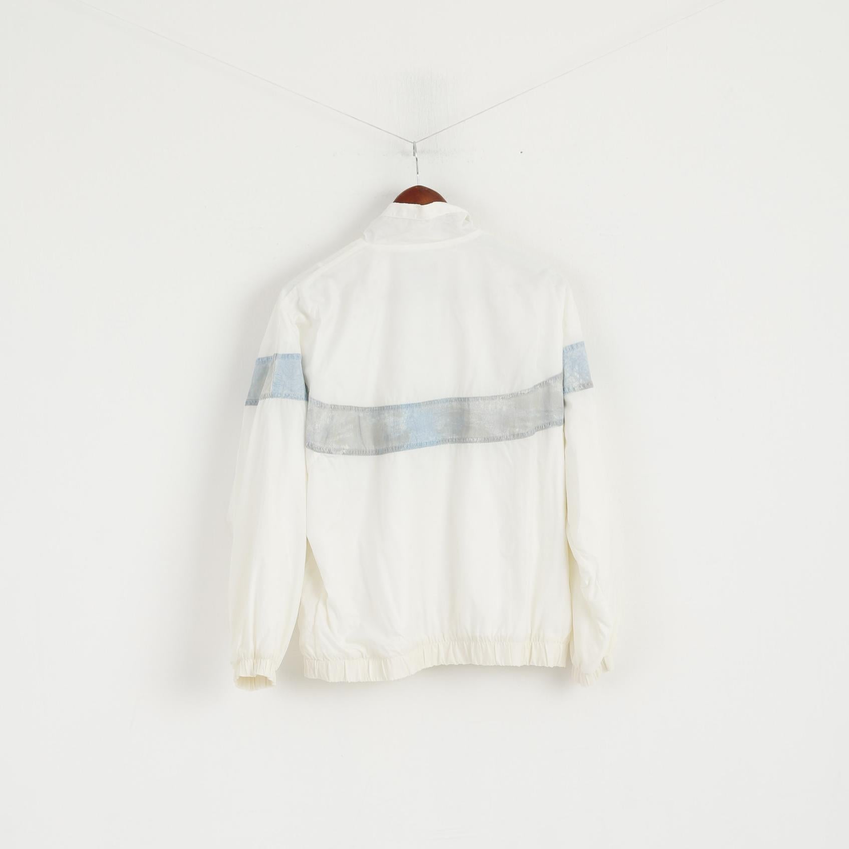 Le Coq Sportif Femmes 10 38 S Veste De Survêtement Crème Vintage Nylon Zip Up Festival Top
