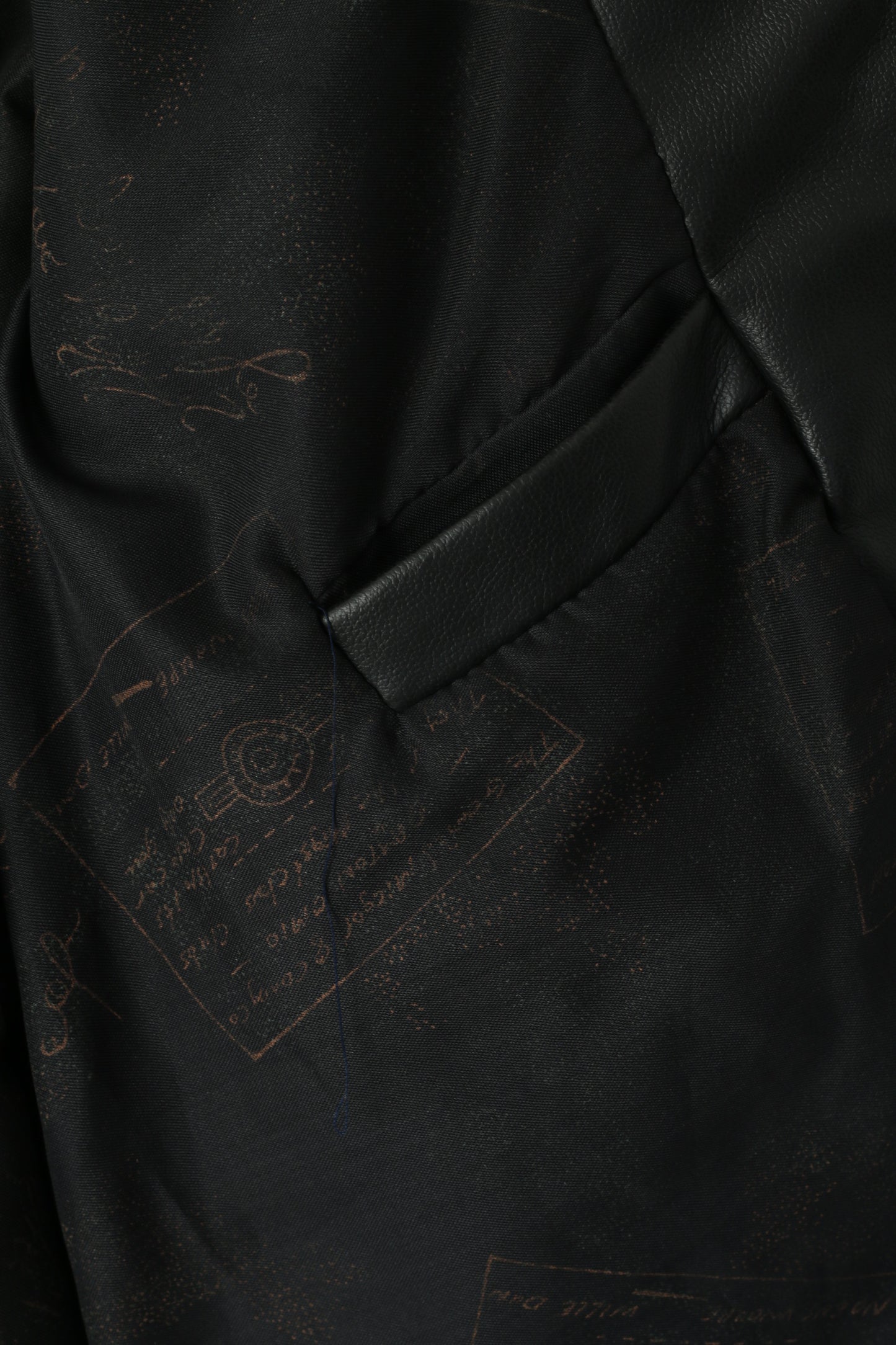 Vintage hommes L veste en cuir noir épaulettes décontractées italie fermeture éclair complète classique à