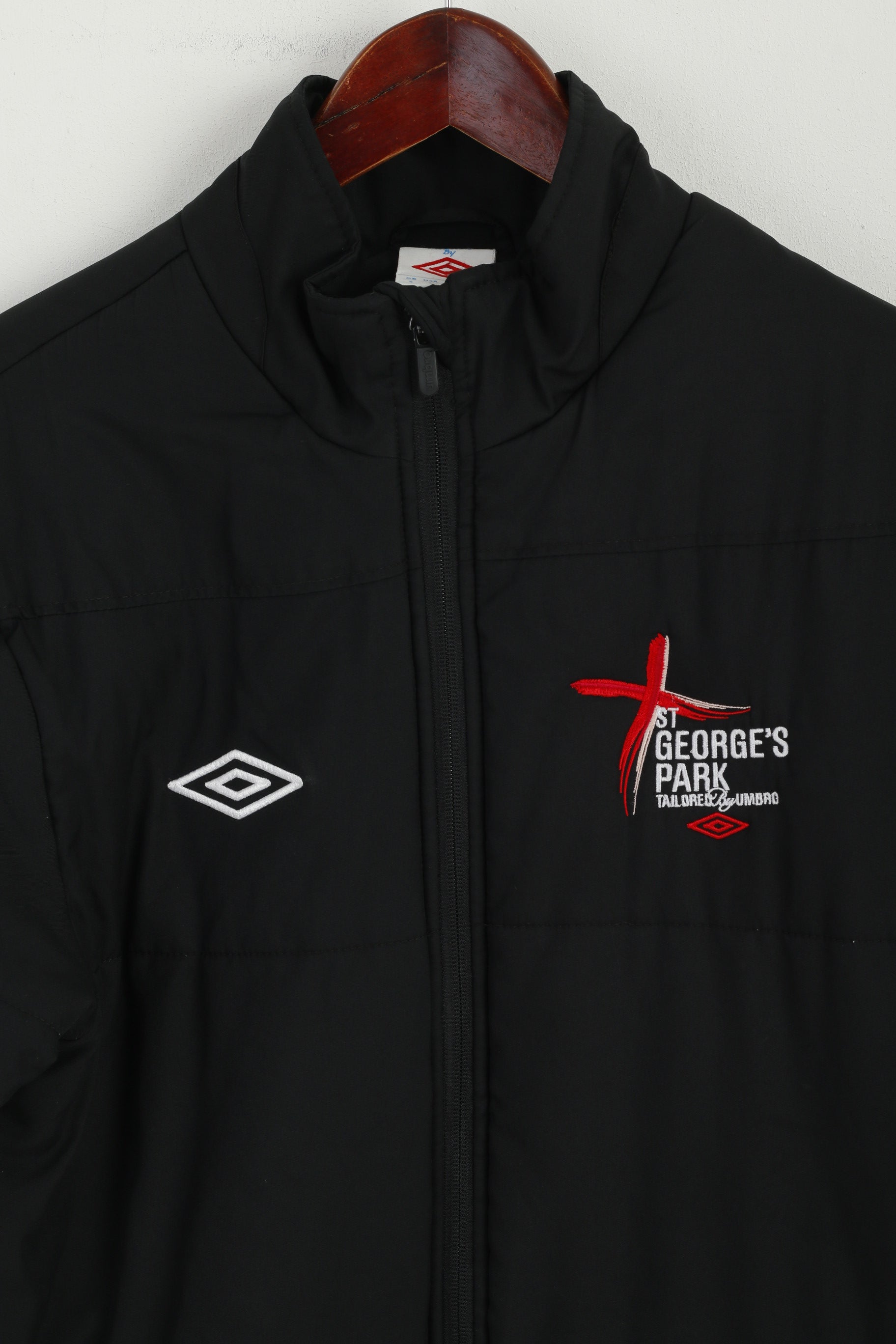 Umbro Women S Long Jacket Black St.George's Park Padded National Football Coat