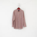 Ben Green Men 3XL Casual Shirt Red Printed Square Button Down Collar Top
