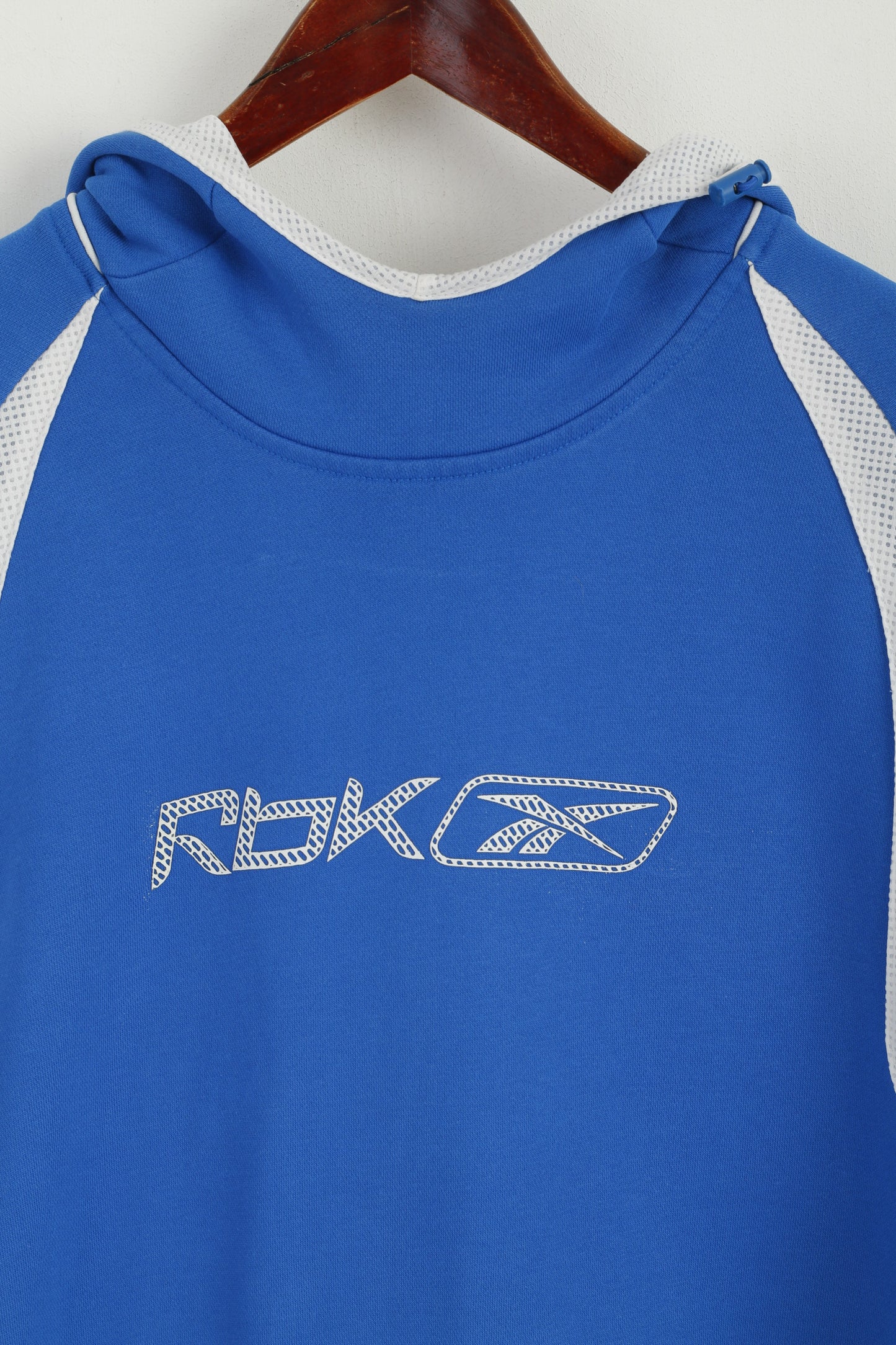 Reebok Hommes 2XL Sweat Bleu Coton À Capuche Kangourou Poche Active Sport Top