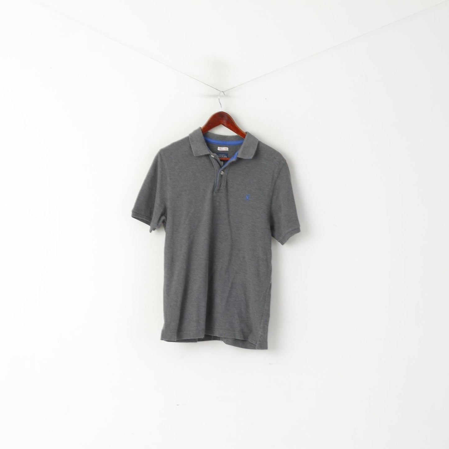 Joules Clothing Men M Polo Shirt Grey Cotton Classic Fit Short Sleeve Plain Top