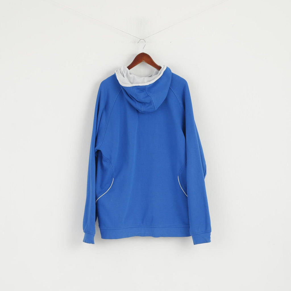 Felpa Reebok da uomo 2XL Top sportivo attivo con tasca a marsupio in cotone blu con cappuccio