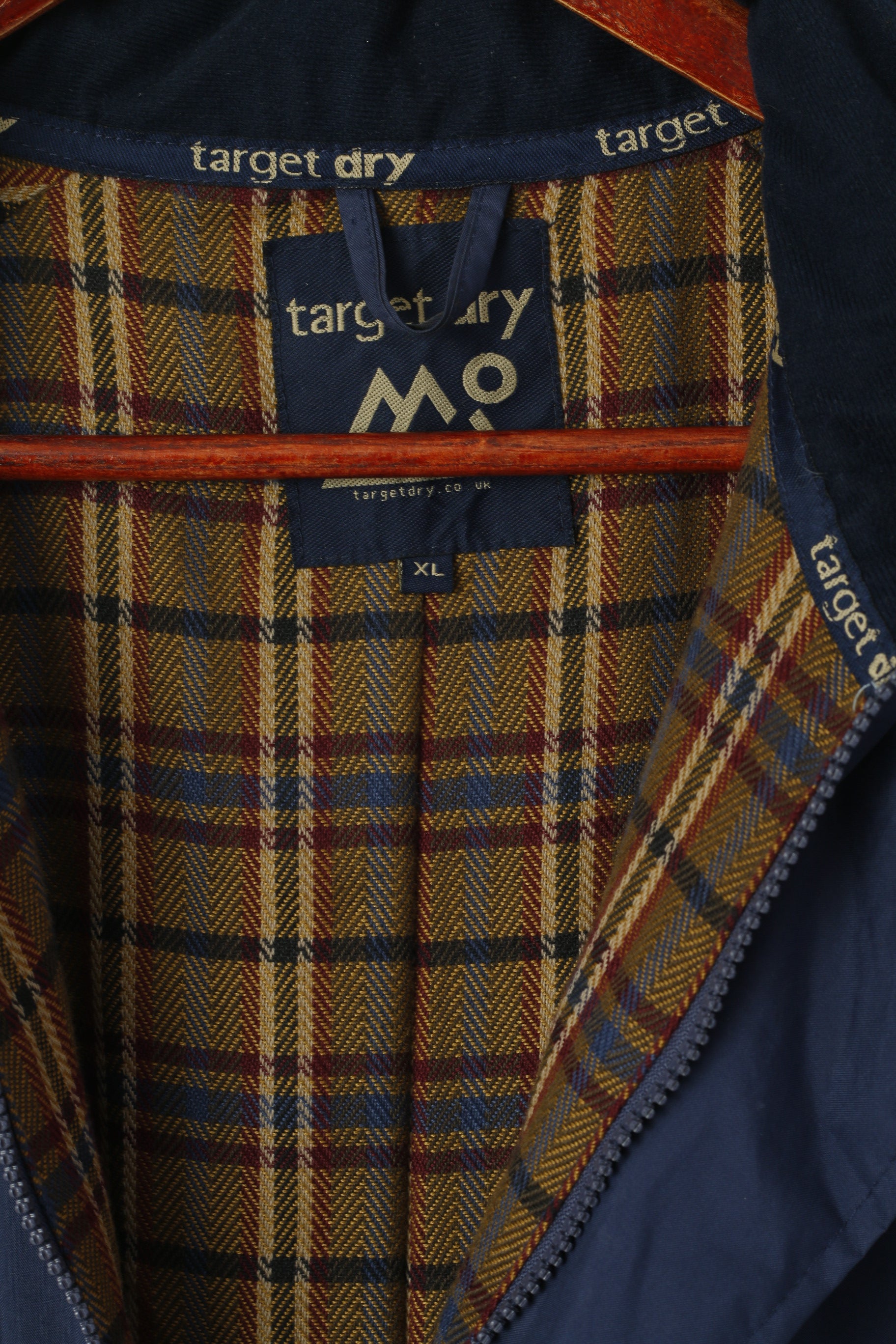 Target Dry Men XL Raincoat Navy Full Lenght Trench Mac Full Zipper Coat