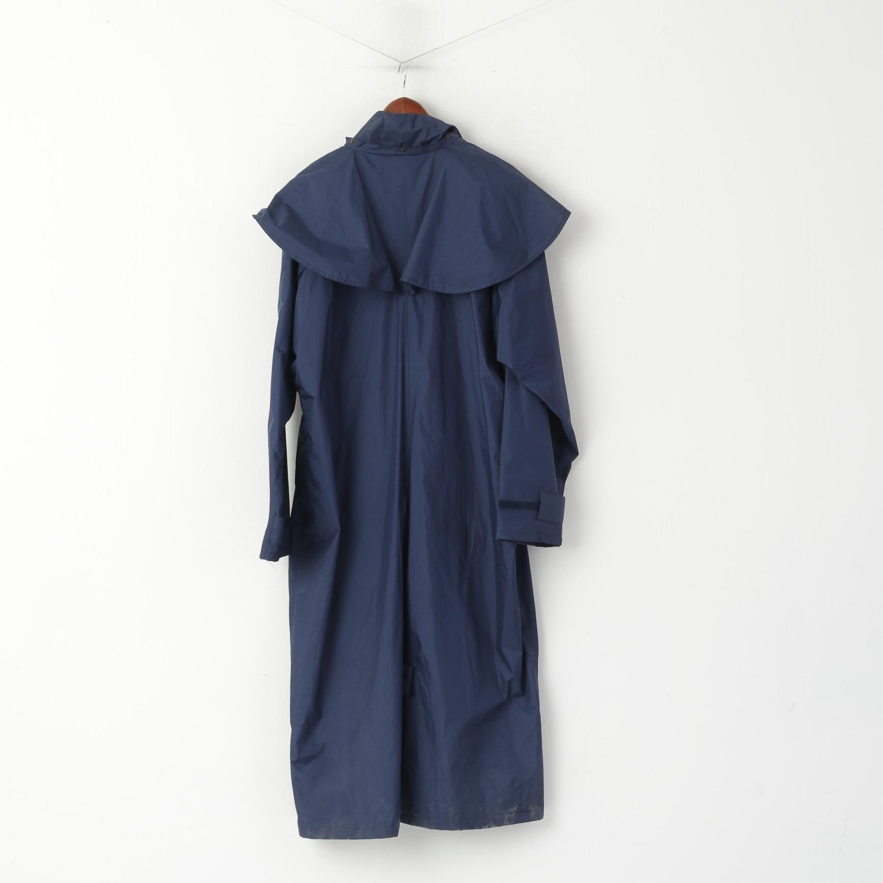 Target Dry Uomo XL Impermeabile Trench a tutta lunghezza blu scuro Cappotto con cerniera intera