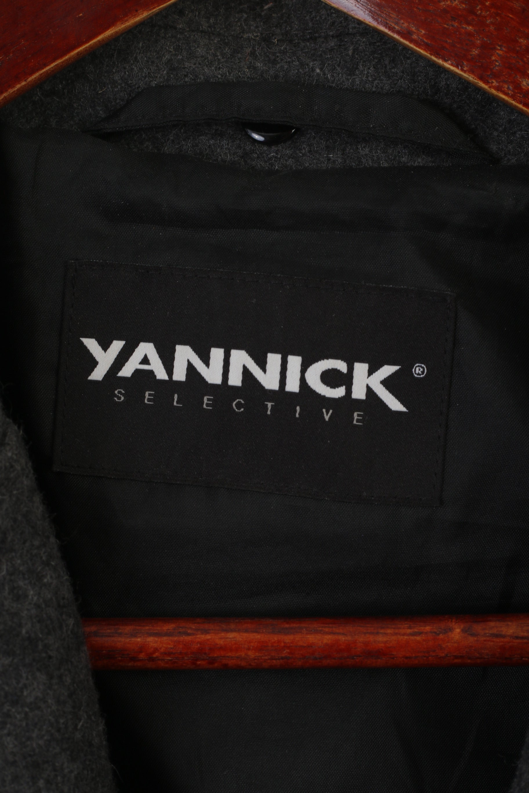 Yannick Selective Men L (M) Jacket Gray Wool Zip Up Military Army Blazer