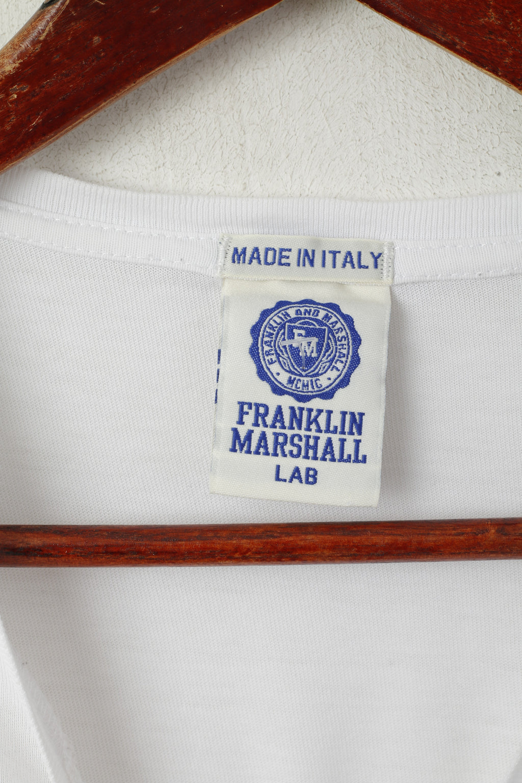 Franklin Marshall LAB Hommes M Chemise Blanc Graphique Miami Été '92 Haut