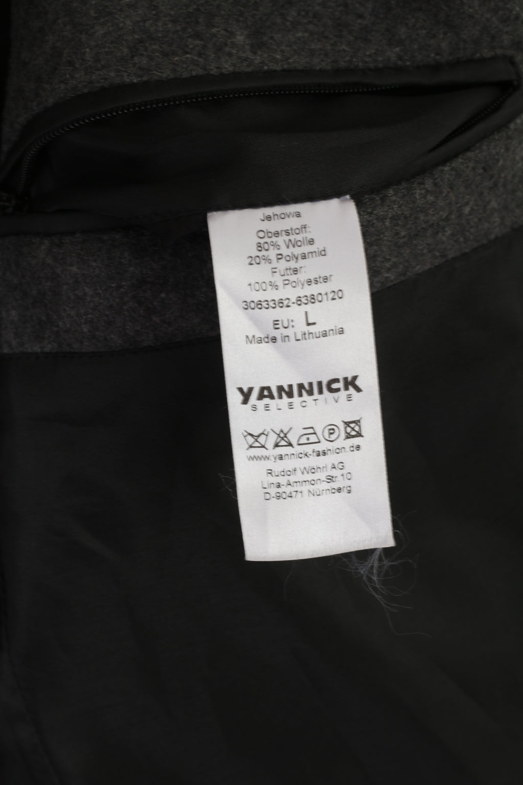 Yannick Selective Men L (M) Jacket Gray Wool Zip Up Military Army Blazer