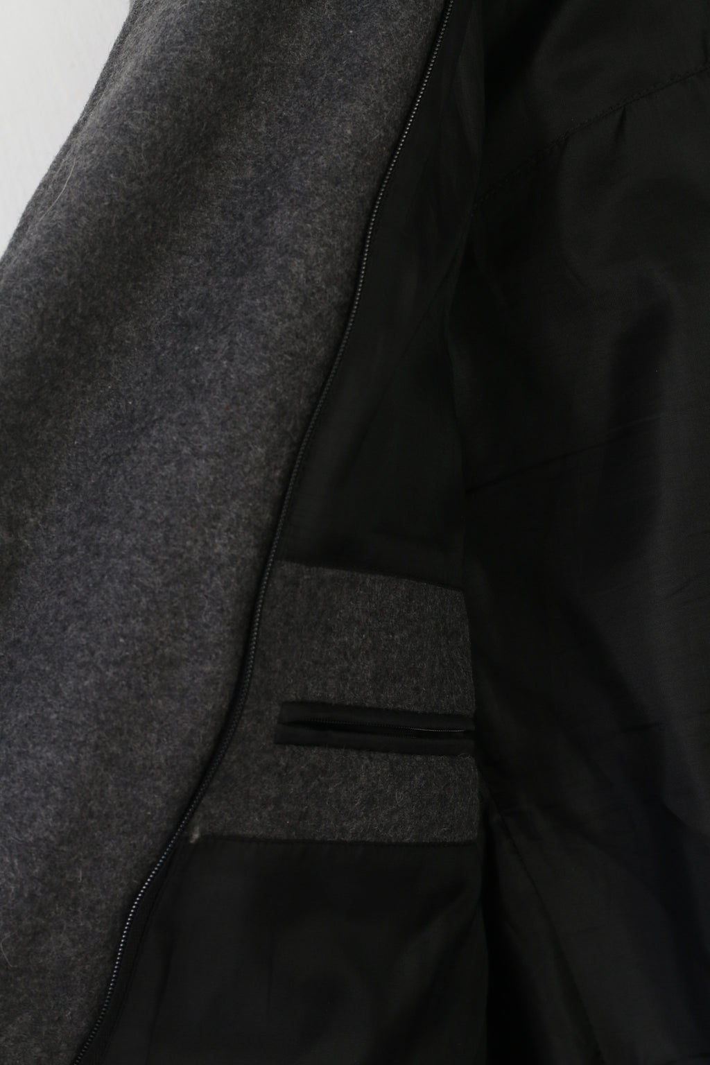 Yannick Selective Men L (M) Jacket Gray Wool Zip Up Military Army Blazer