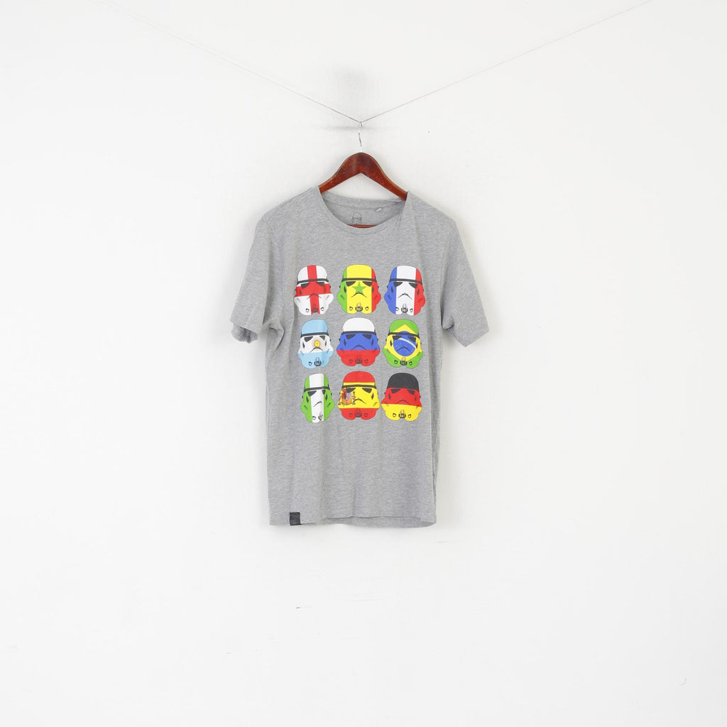 Next Hommes M Chemise Gris Coton Graphique Star Wars Ras Du Cou Sport Haut