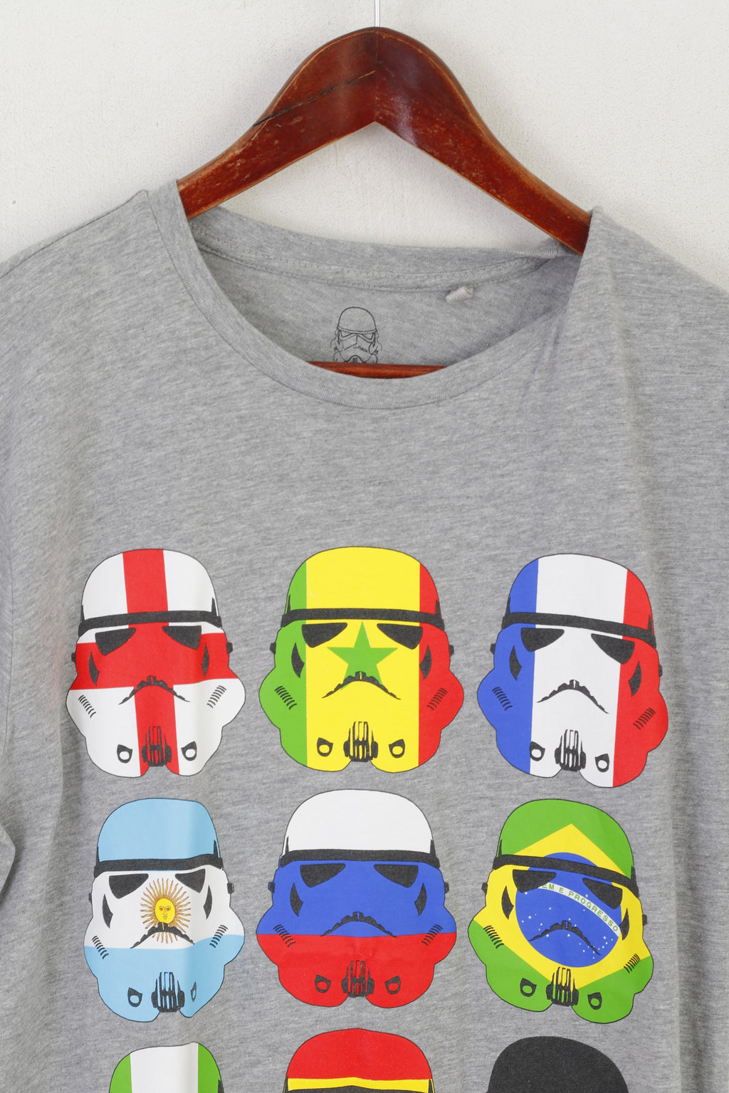 Next Hommes M Chemise Gris Coton Graphique Star Wars Ras Du Cou Sport Haut