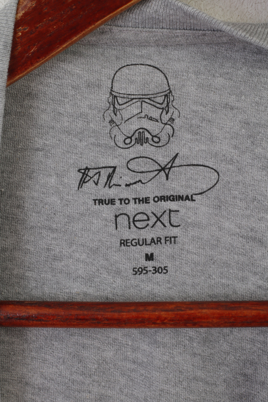 Next Hommes M Chemise Gris Coton Graphique Star Wars Ras Du Cou Sport Haut