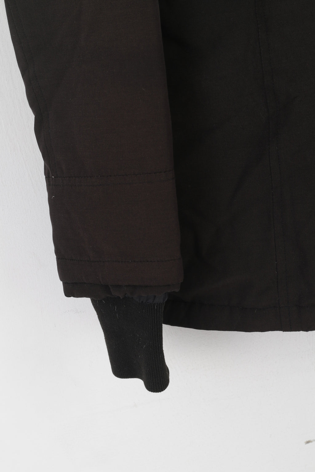 Woolrich Femmes S Doudoune Marron Coton Nylon Rembourré À Capuche Fermeture Éclair Complète Top
