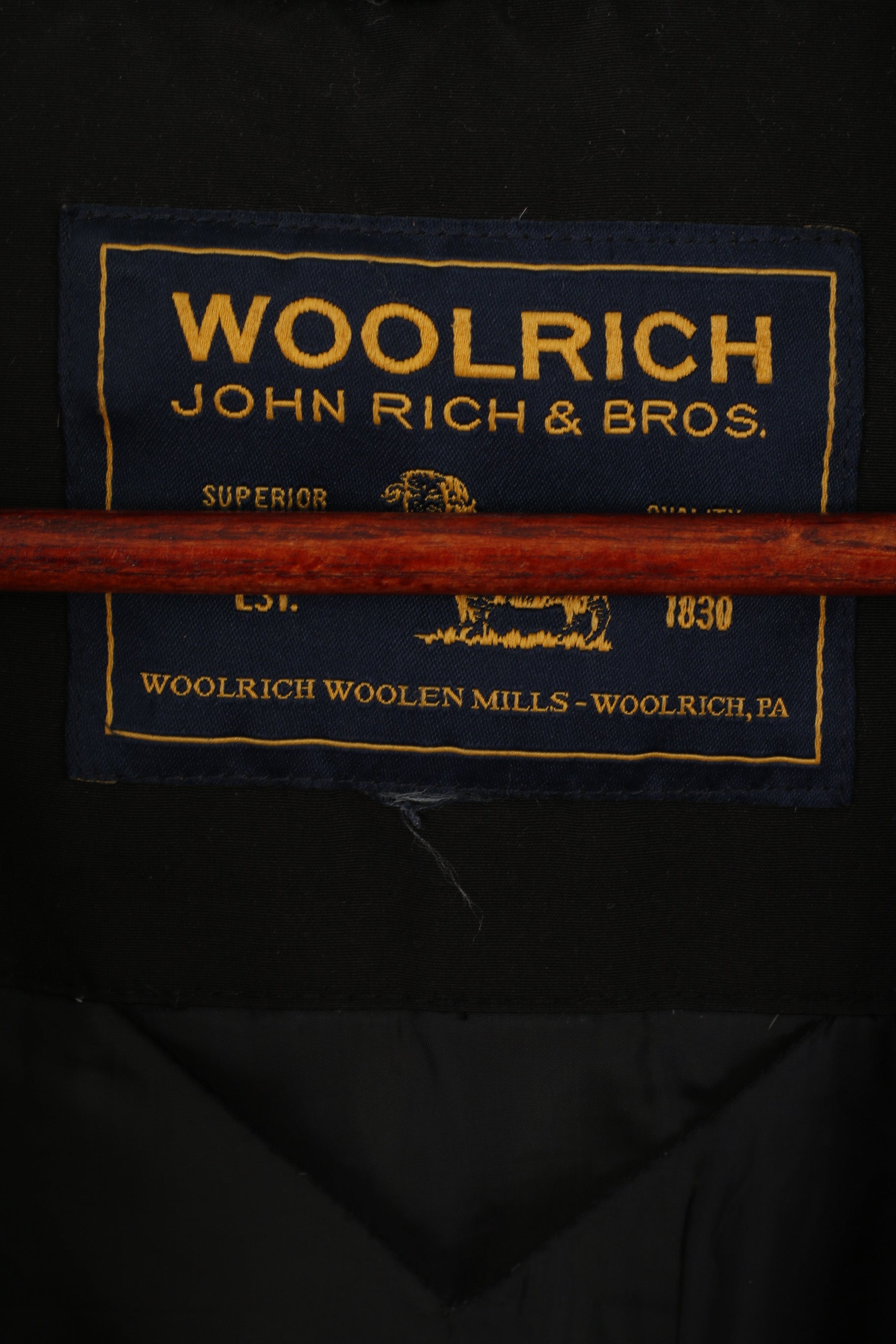 Woolrich Femmes S Doudoune Marron Coton Nylon Rembourré À Capuche Fermeture Éclair Complète Top