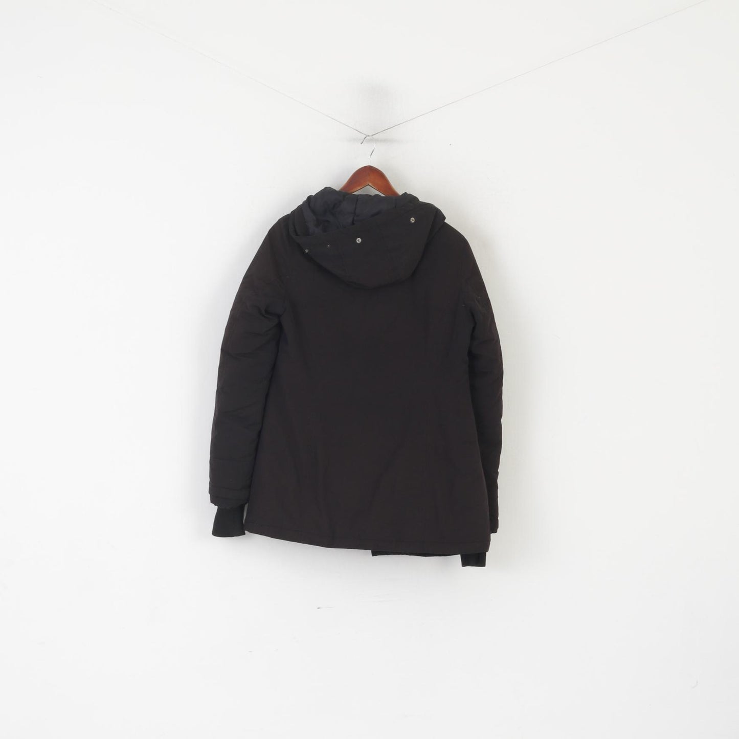 Woolrich Women S Down Jacket Brown Cotton nylon Padded Hooded Full Zipper Top
