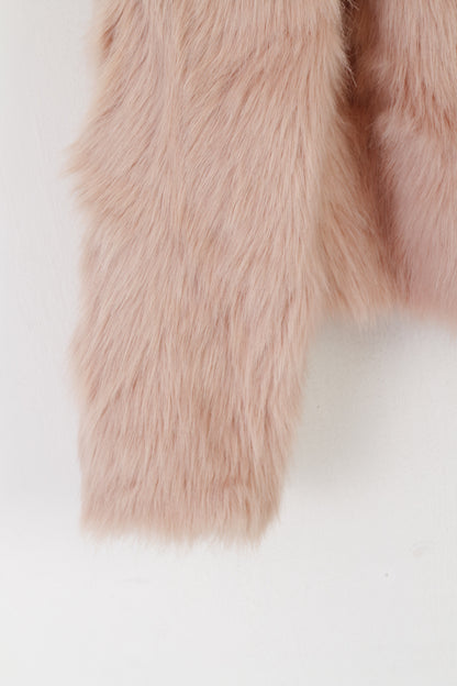 H&M Nicki Minay Women 36 S Jacket Oversize Rose Pink Faux Fur Unicorn Glam Top