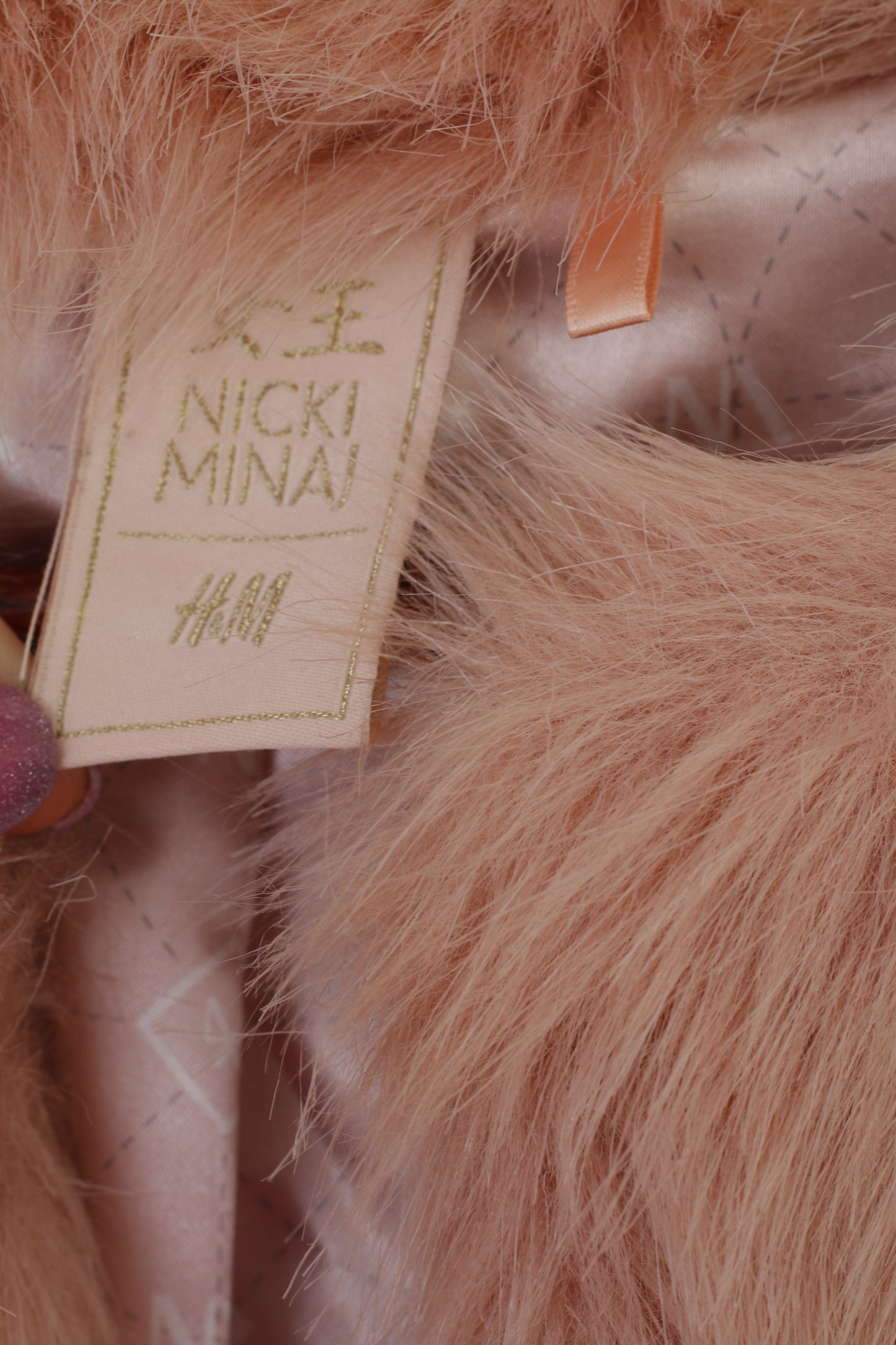 H&amp;M Nicki Minay Femme 36 S Veste Oversize Rose Fausse Fourrure Licorne Glam Top