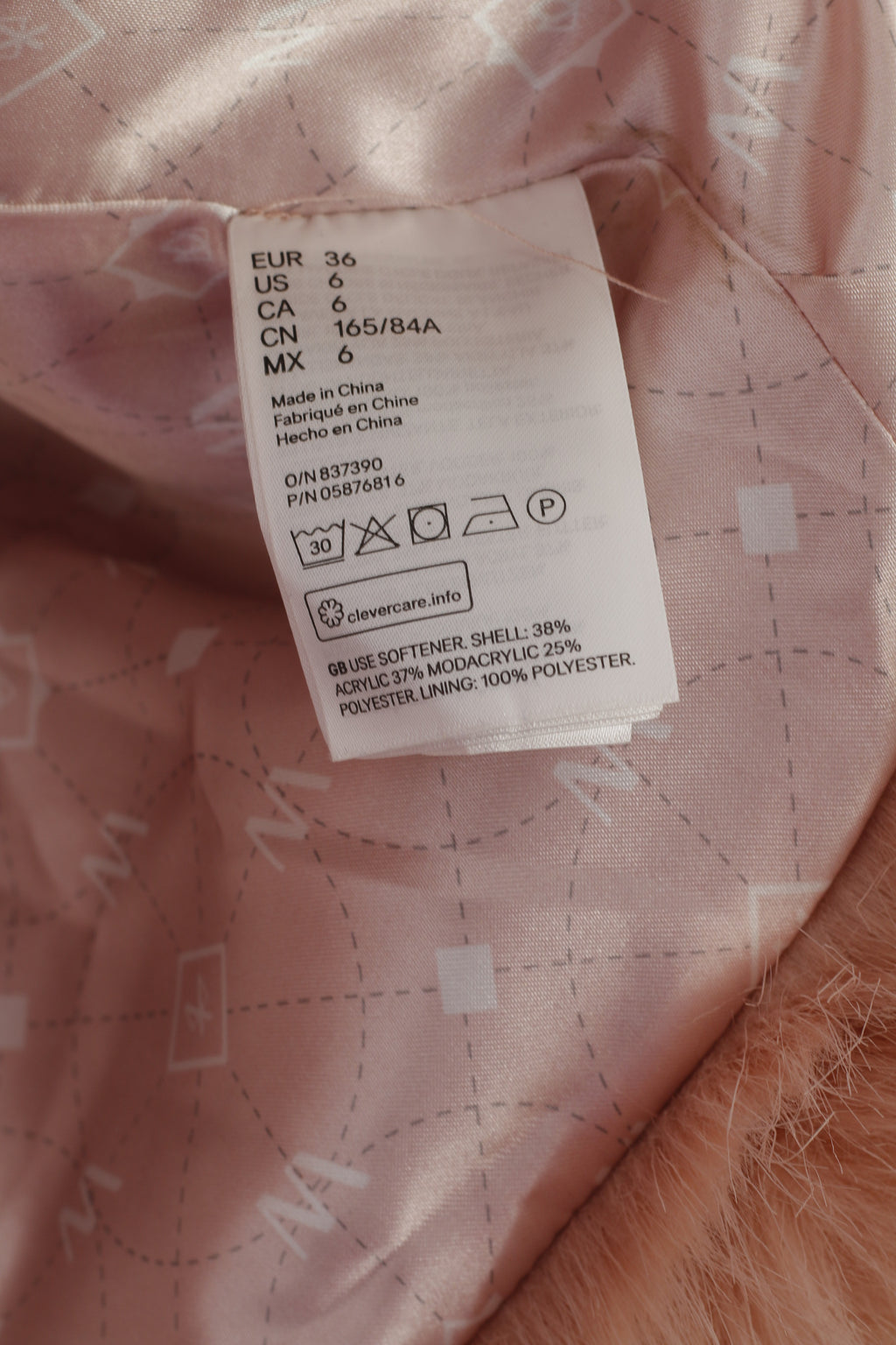 H&amp;M Nicki Minay Femme 36 S Veste Oversize Rose Fausse Fourrure Licorne Glam Top