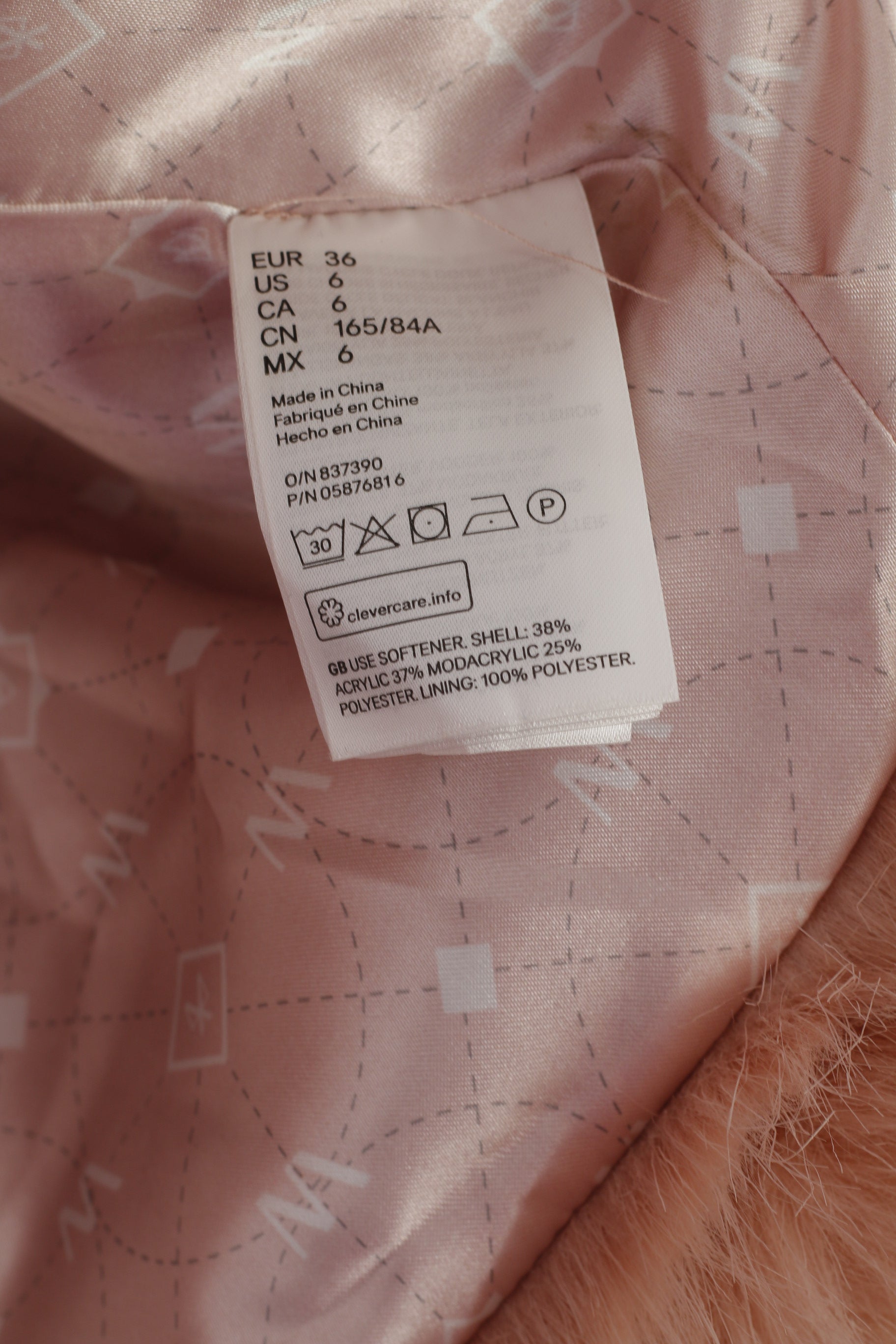 H&amp;M Nicki Minay Femme 36 S Veste Oversize Rose Fausse Fourrure Licorne Glam Top