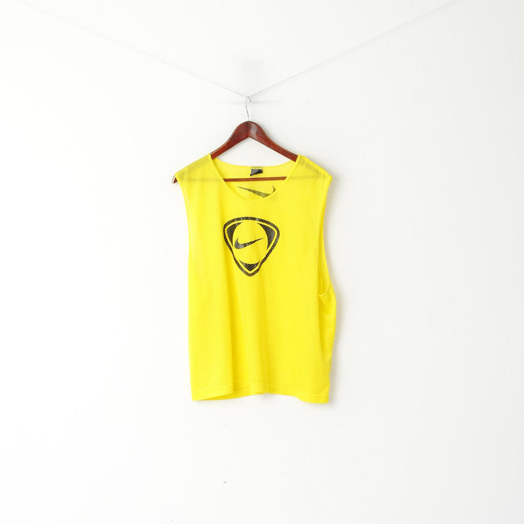 Nike Homme Taille Unique Chemise Jaune Sans Manches Maille Sport Training Débardeur