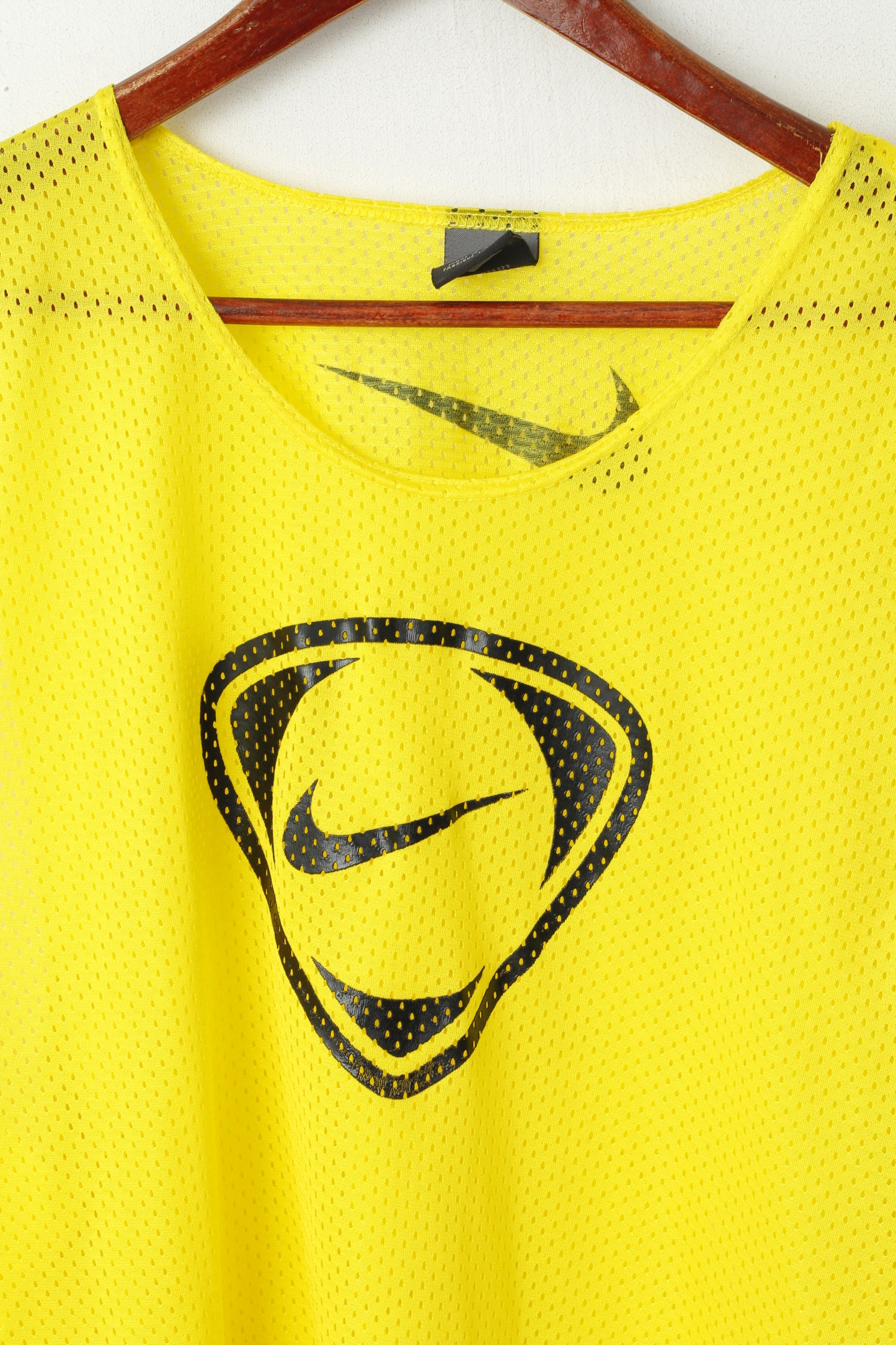 Nike Men One Size Shirt Yellow Sleeveless Mesh Sport Training Vest Top