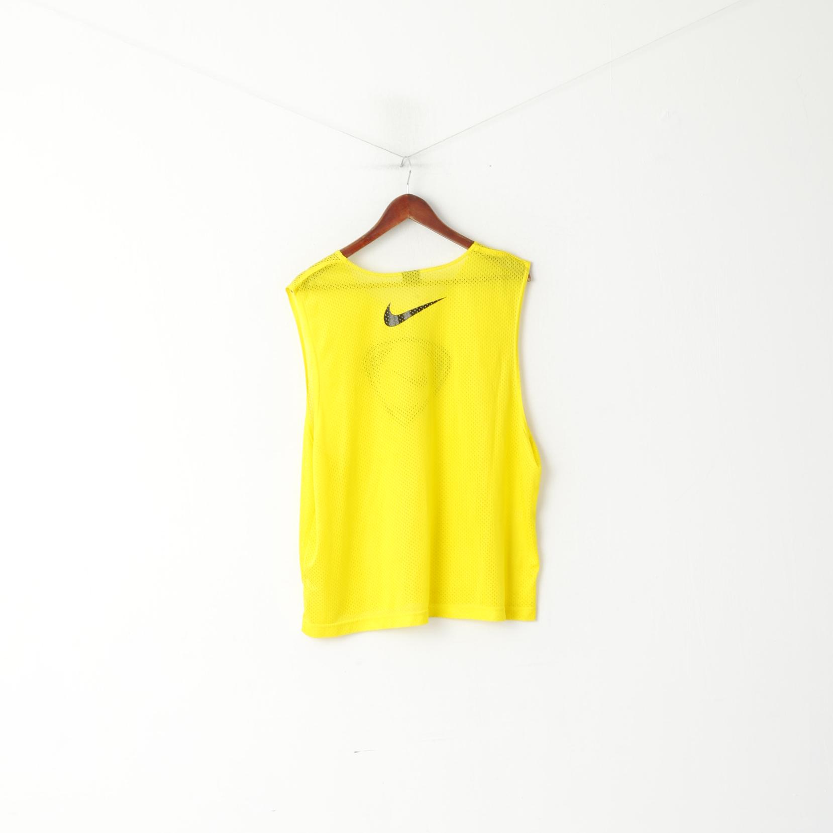 Nike Homme Taille Unique Chemise Jaune Sans Manches Maille Sport Training Débardeur