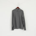 CUTTER &amp; BUCK Homme XL Pull Gris Coton Col Zippé Pull Classique