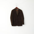 Charles Tyrwhitt Hommes 44 Blazer Marron Coton Velours Côtelé Coupe Classique Veste Simple Boutonnage