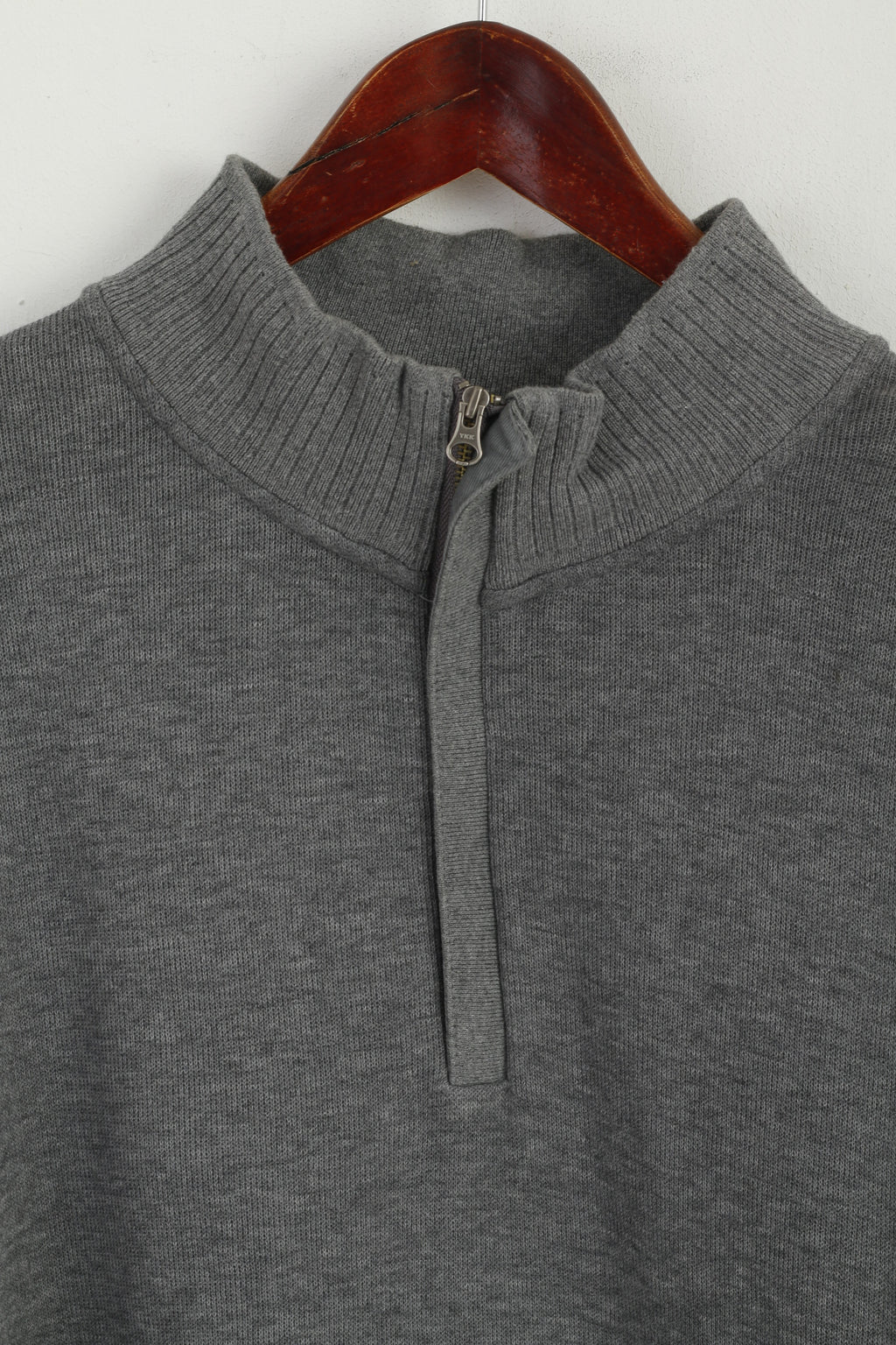 CUTTER &amp; BUCK Homme XL Pull Gris Coton Col Zippé Pull Classique