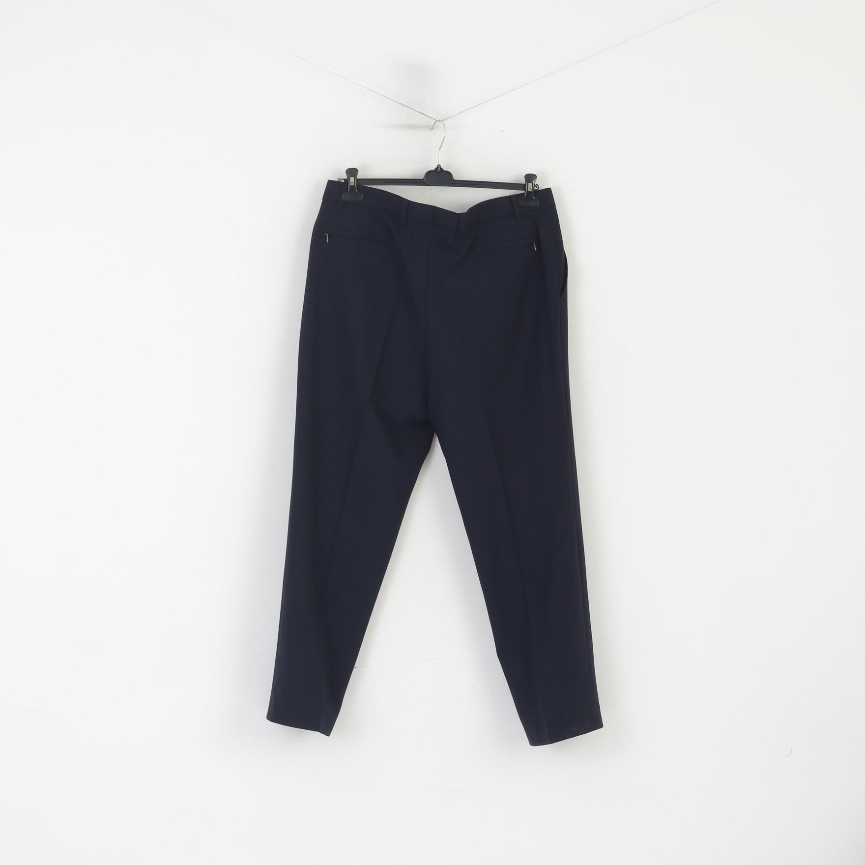 Westbury C&A Men 27 38 54 Trousers Navy Wool Elegant Classic Crotch Pants